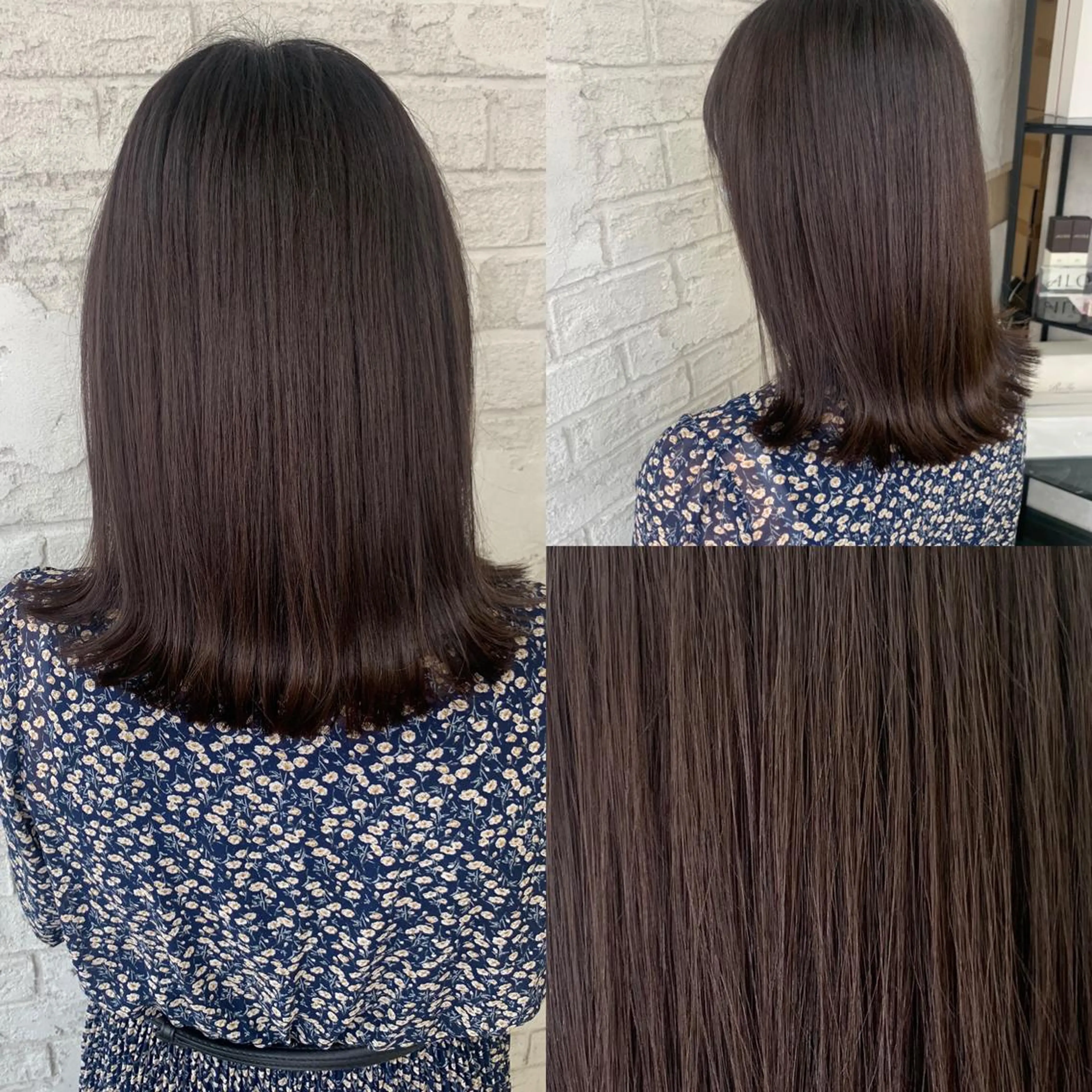 セミロング カラー ヘアカラー トリートメント エクステ＆艶カラー 🎀YURINA🎀のヘアスタイル