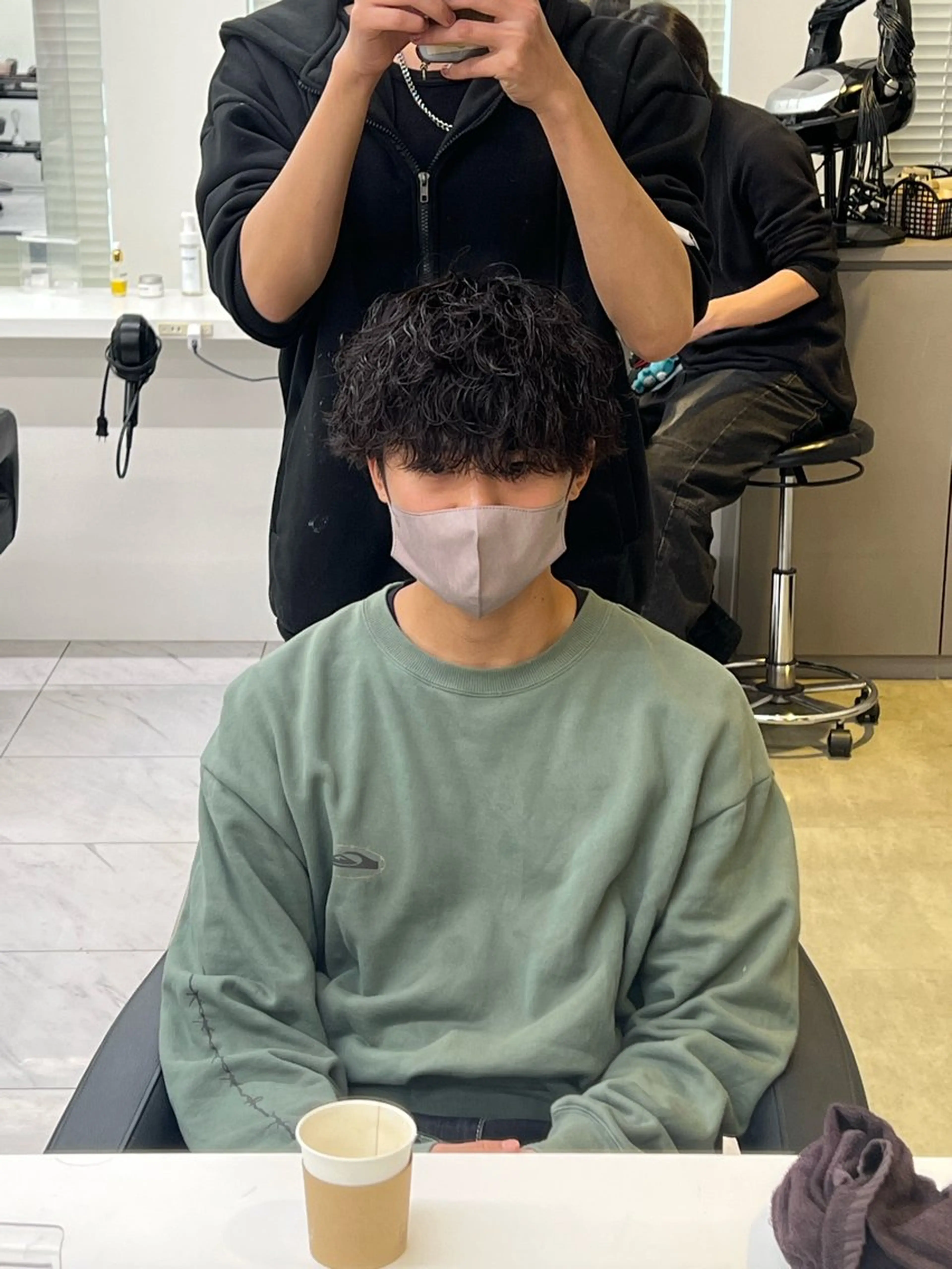 ショート カラー パーマ メンズ カット パーマ 韓国レイヤーカット /REIのヘアスタイル