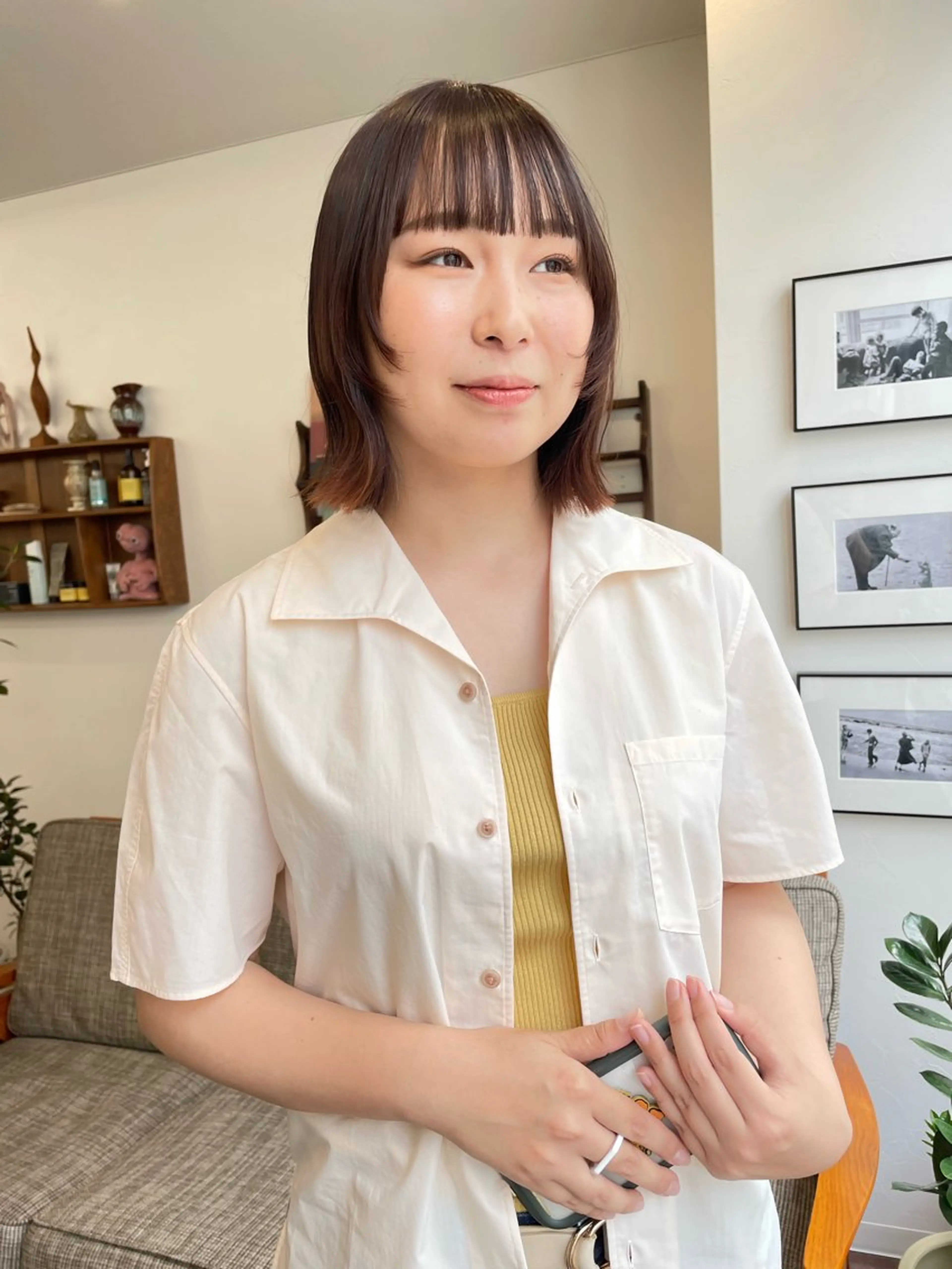 ショート カラー 顔周りカット pole所属・【pole】 minaのヘアスタイル