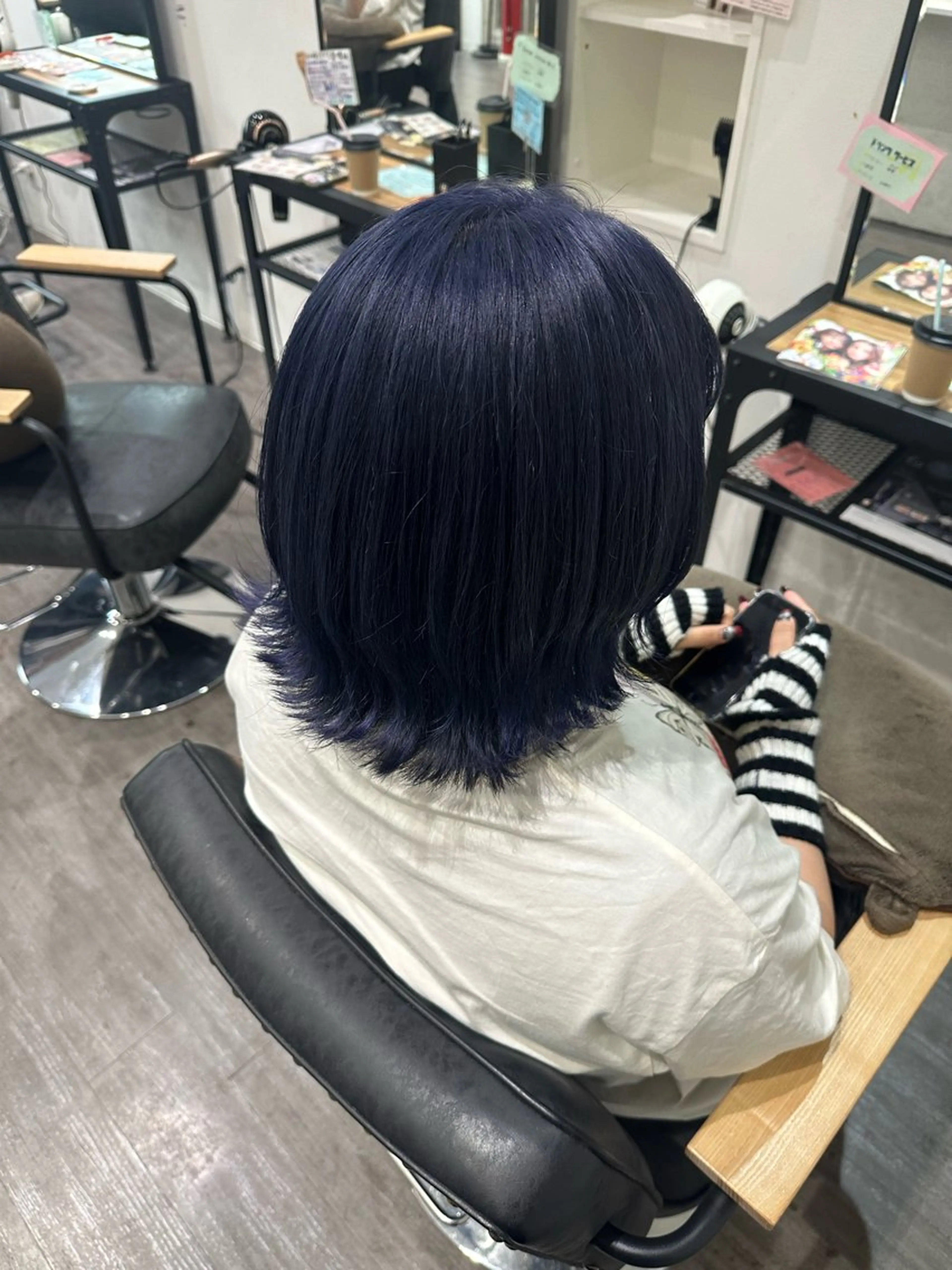 ミディアム カラー ラベンダーカラー ネイビーカラー 艶髪レイヤー上田 紗也🇰🇷💗のヘアスタイル