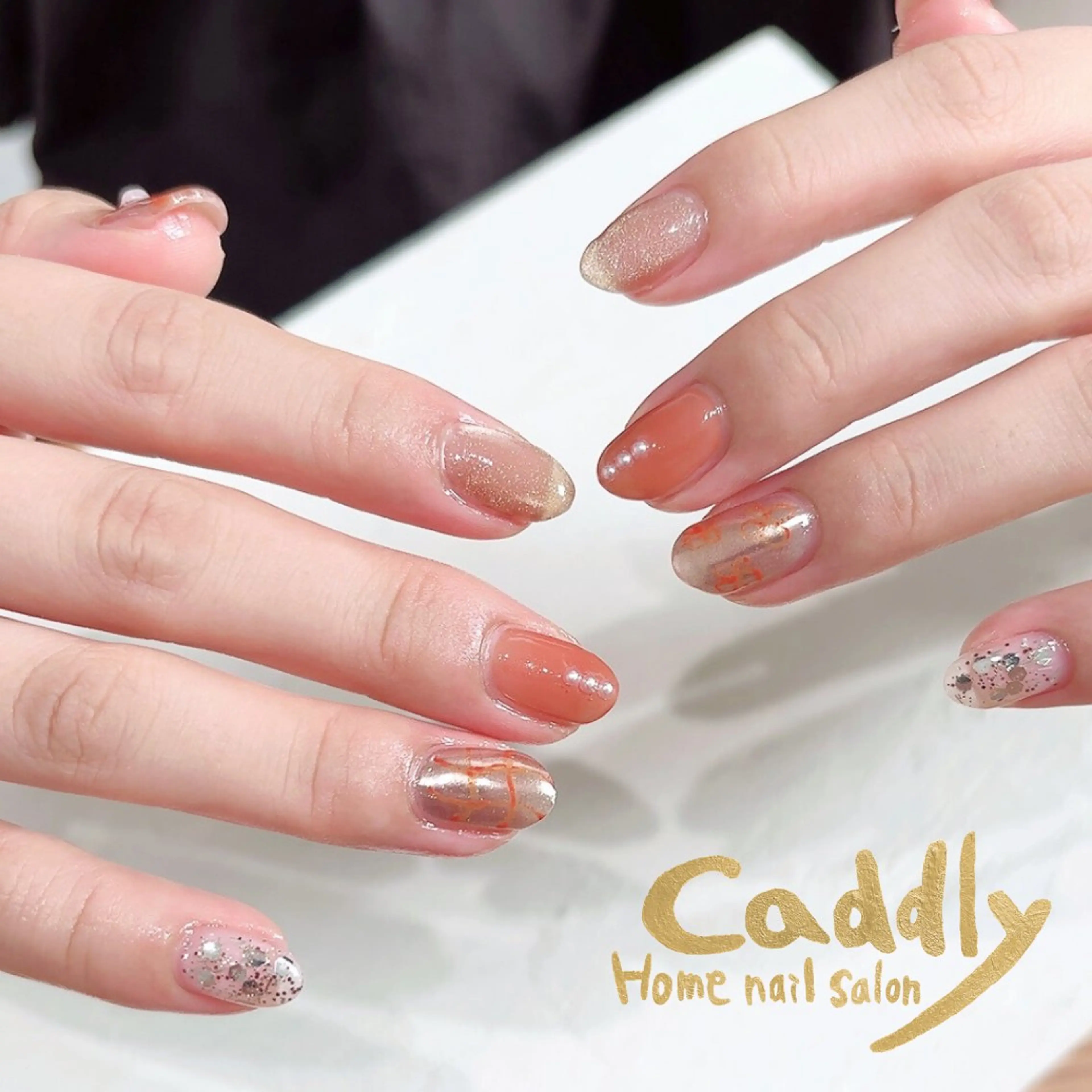 ネイル フラワーネイル ハンドネイル caddly naoのネイルデザイン