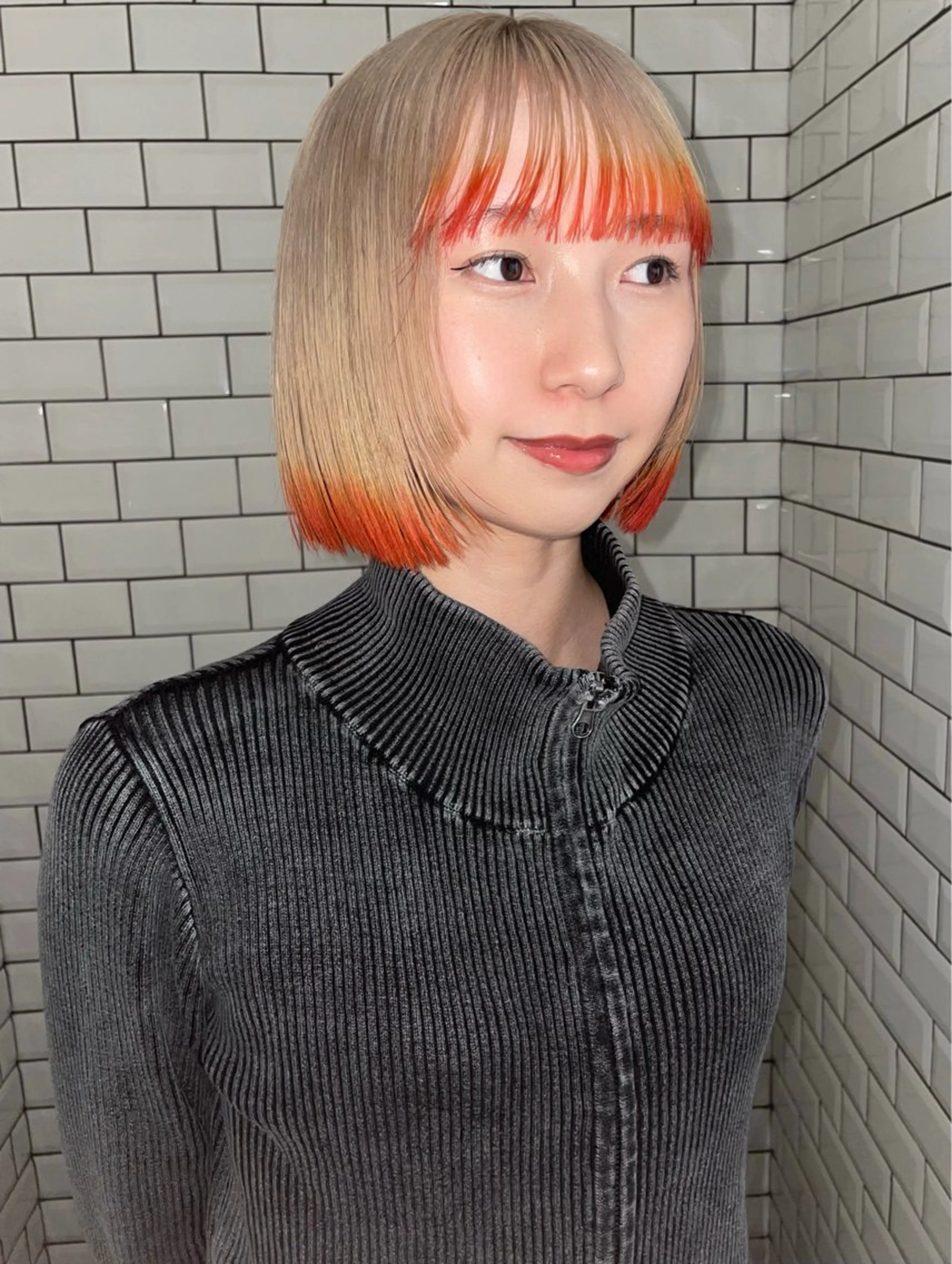 ショート カラー ボブ.顔周りカット カット/ユキカのヘアスタイル