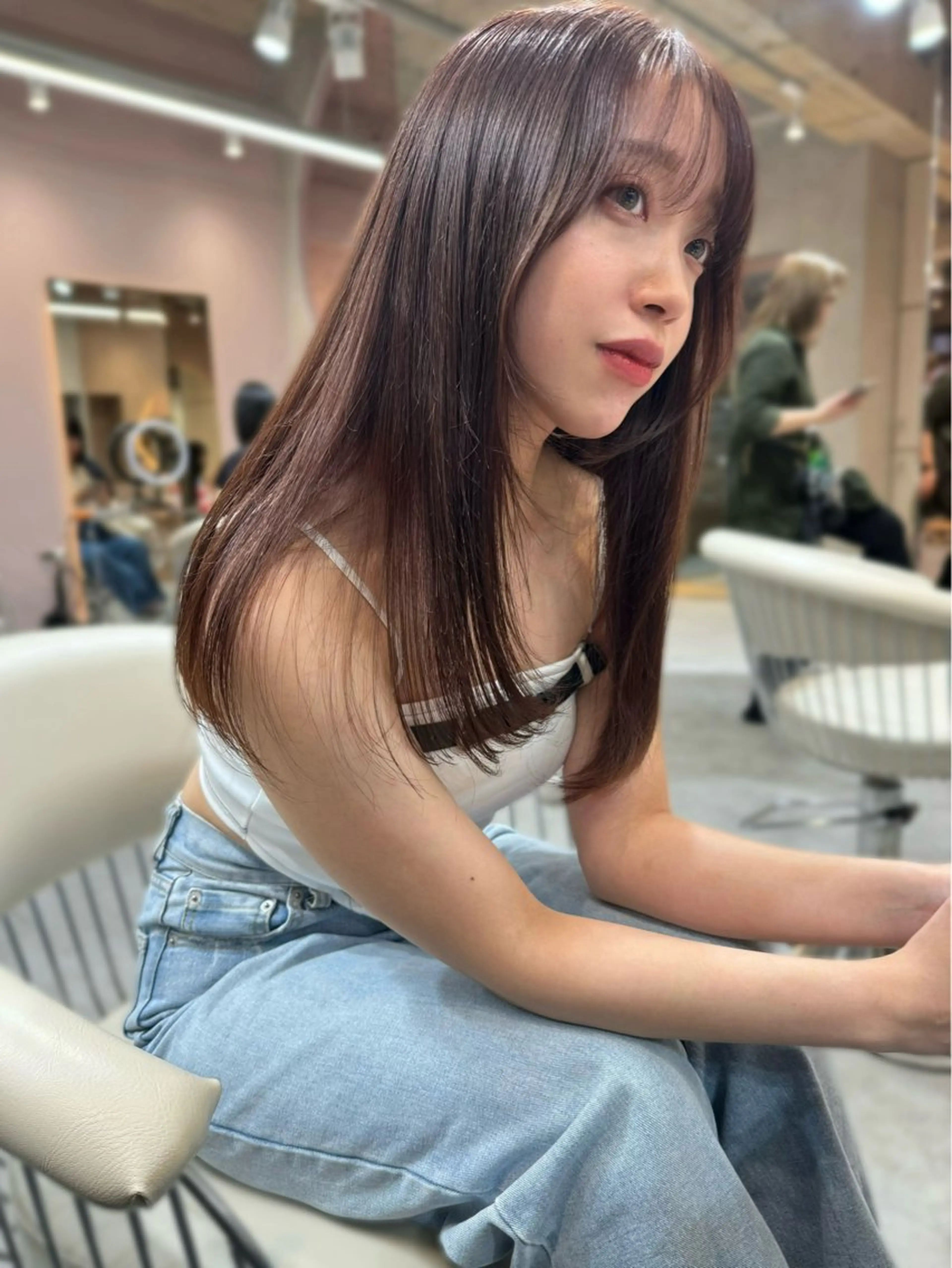 セミロング カラー ヘアアレンジ 🔶似合わせセンター パート/ヤス🔶のヘアスタイル