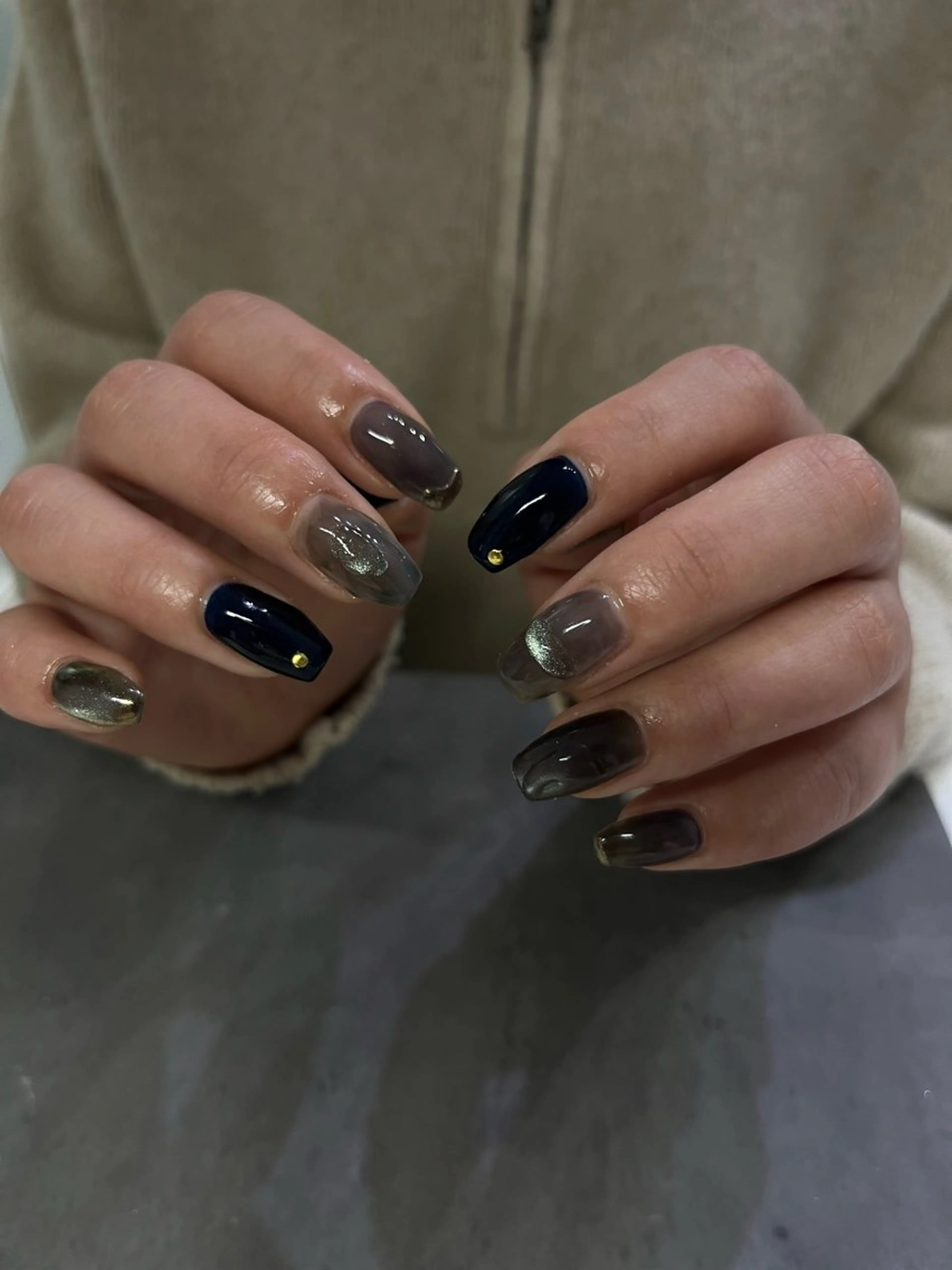 ネイル ハンドネイル Ray. ちゅるん系ニュアンスのネイルデザイン