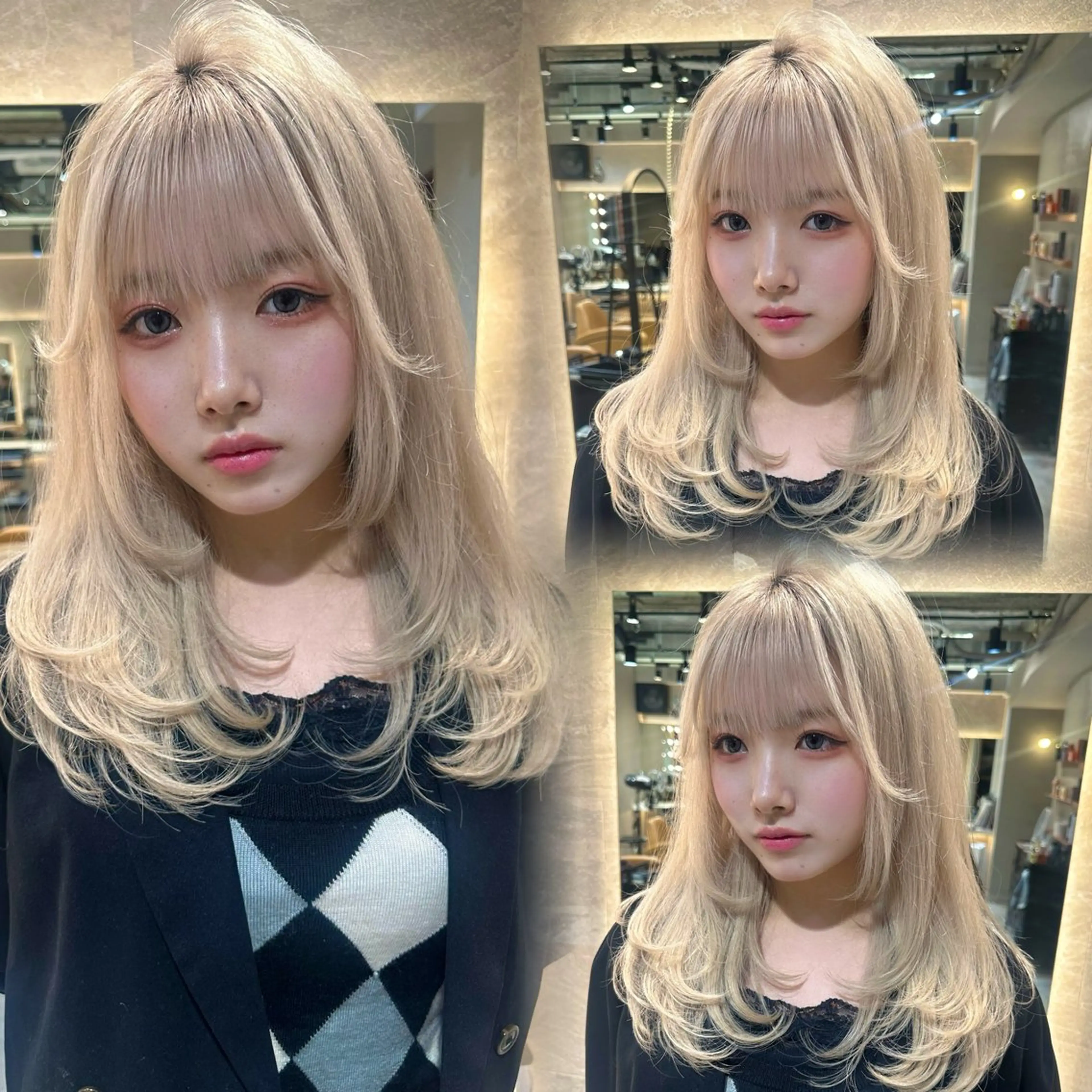 セミロング 顔周りカット 韓国風ヘア レイヤーカット カット ヘアカラー トリートメント ヘアセット 銀座副店長/レイヤー /髪質改善/田島のヘアスタイル