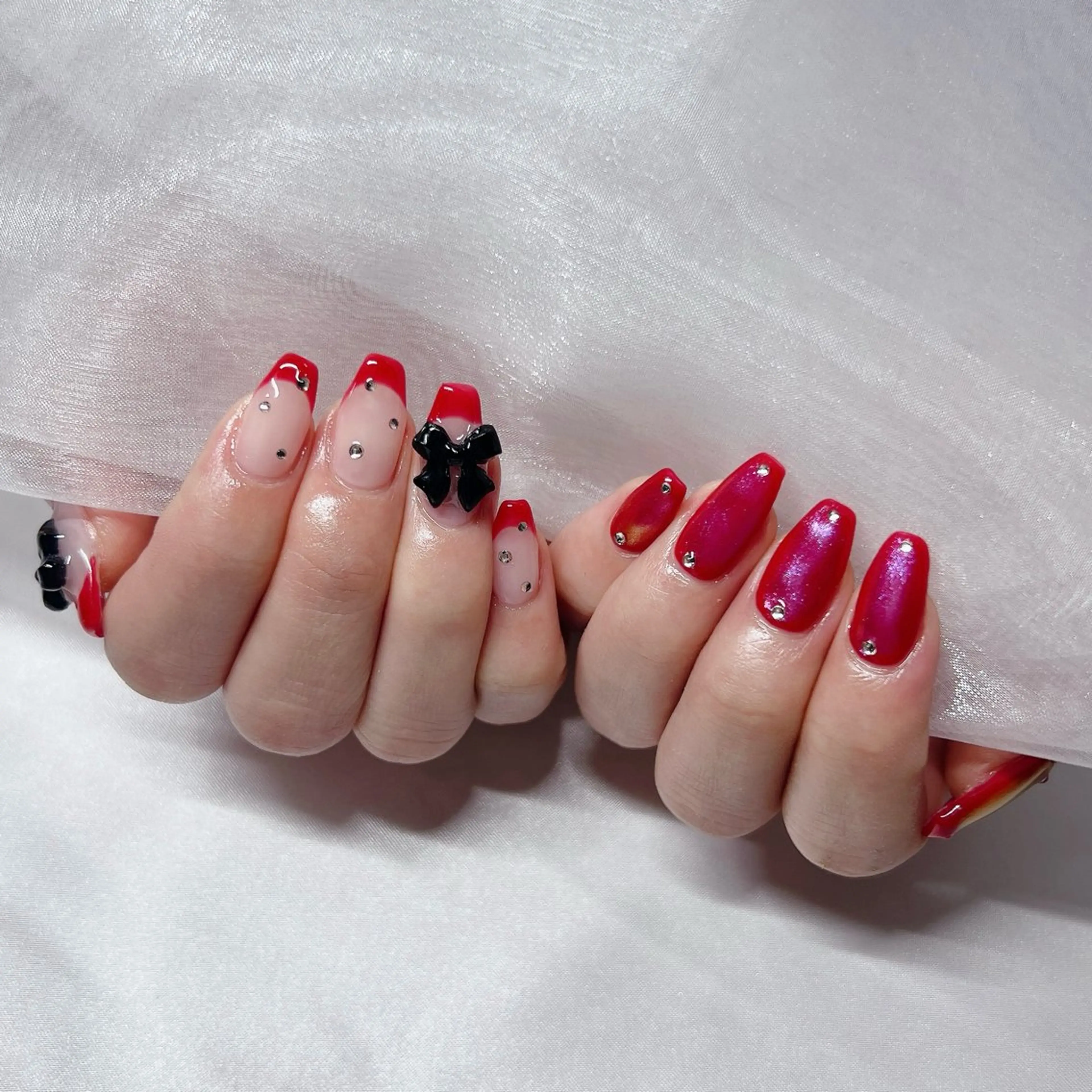 ネイル ジェルネイル 韓国ネイル ラメ(グリッター) マグネットネイル 持ち込み ハンドネイル -nail salon-Reward所属・nail salon Rewardのネイルデザイン