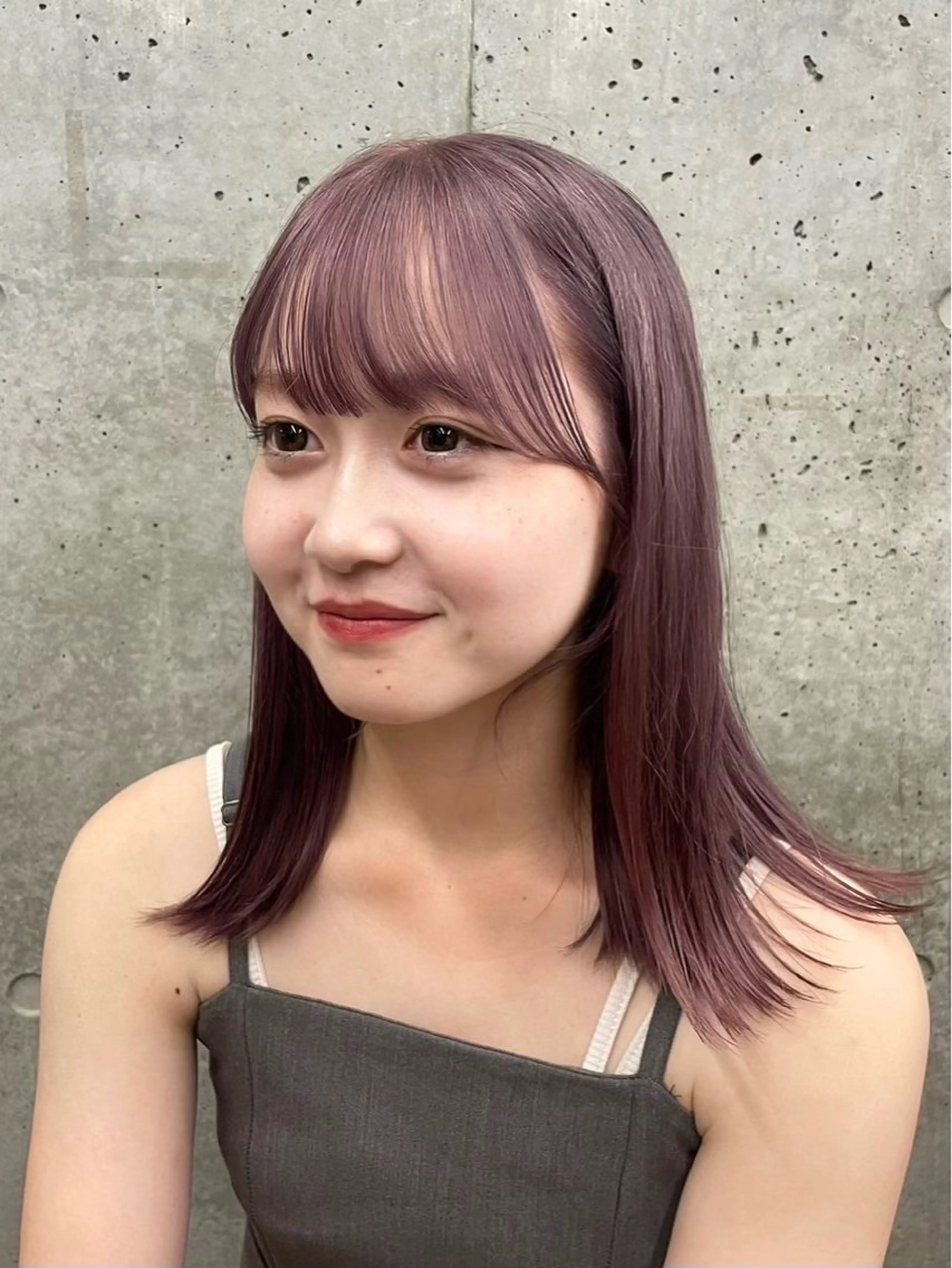 ミディアム カラー 透明感カラー ラベンダーカラー ピンクカラー ピンクラベンダー グレージュ/レイヤー /ボブ/moyu🎀のヘアスタイル