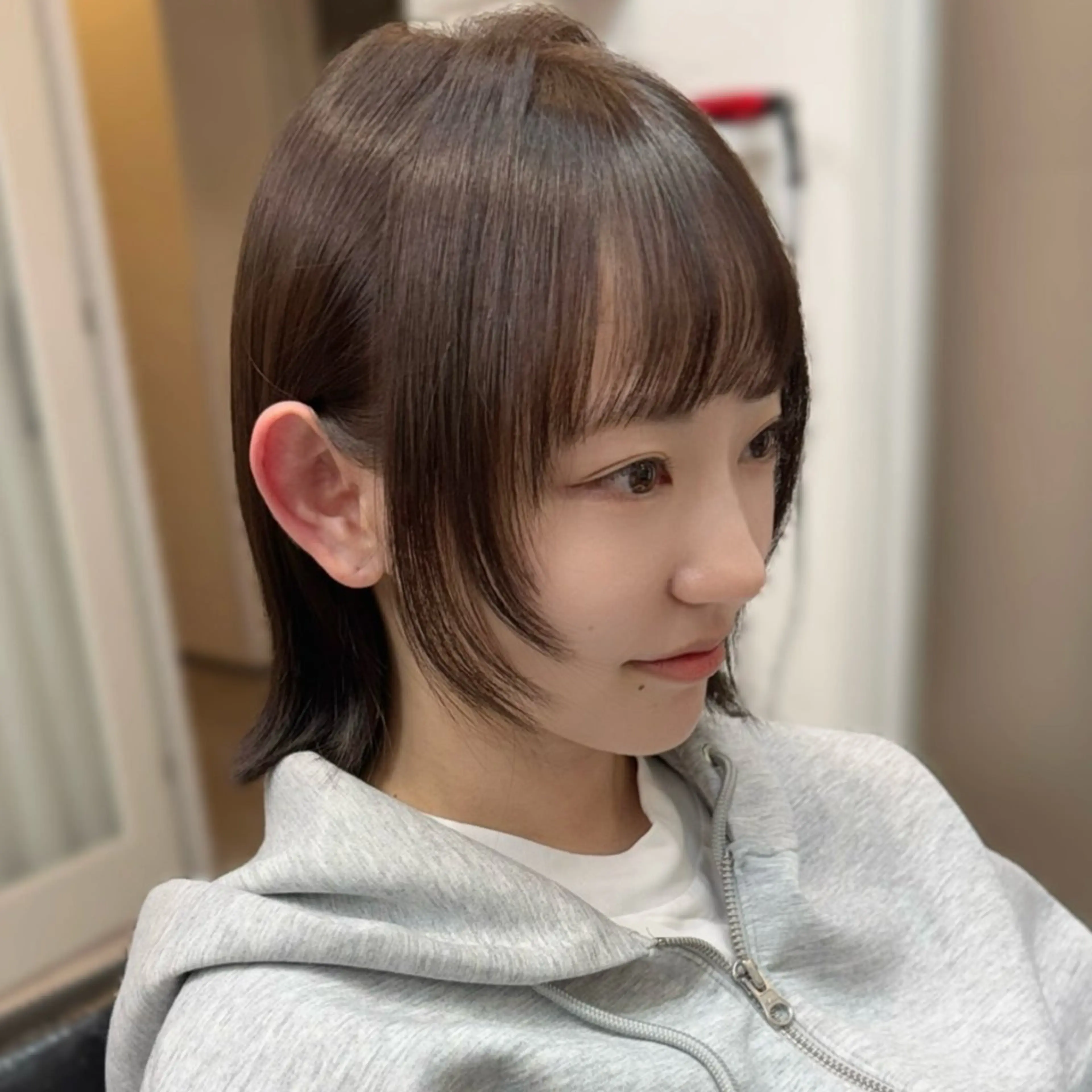 ショート カラー たぴ。ぱつっとボブ /暖色艶カラー🍒のヘアスタイル