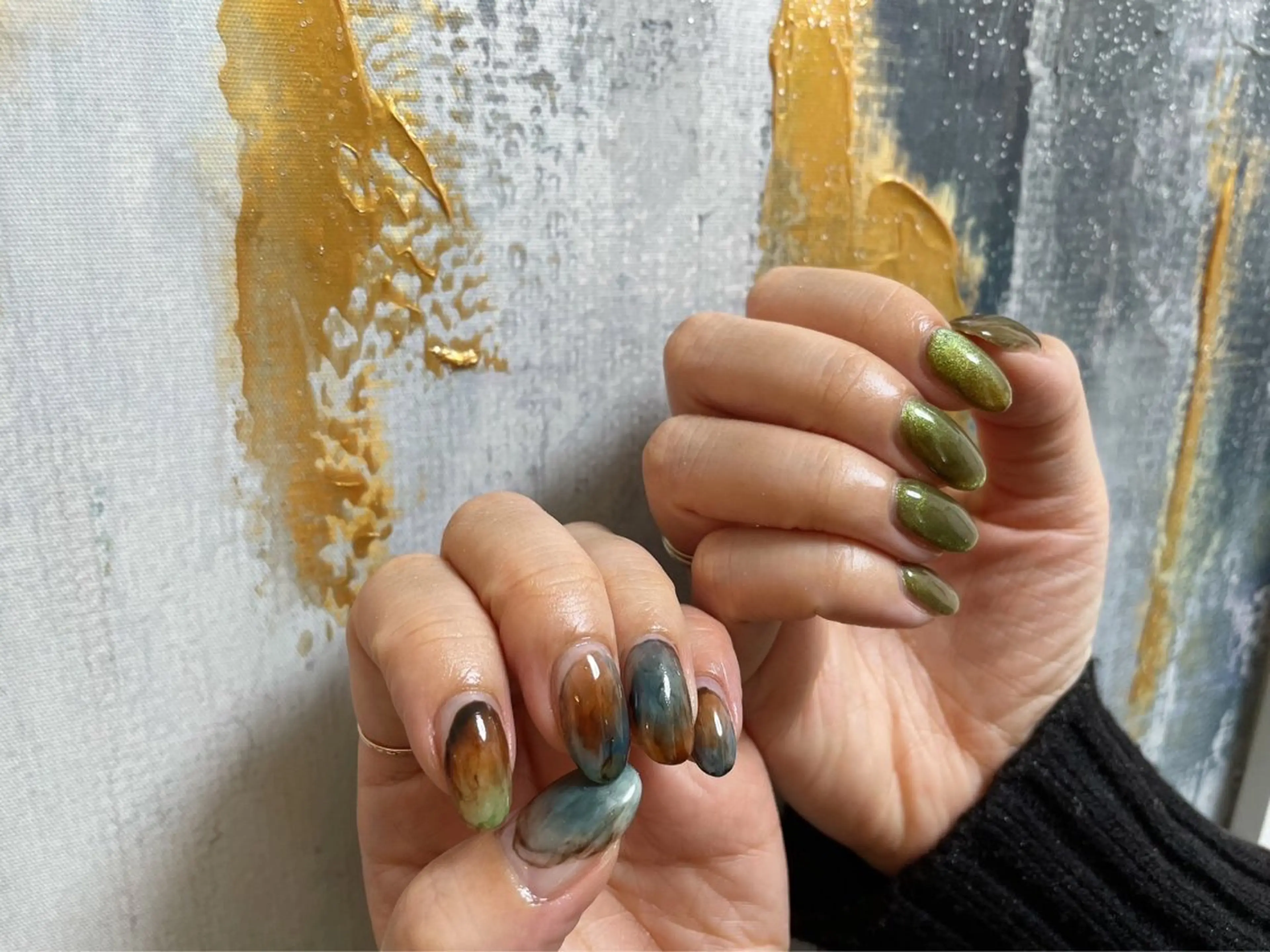 ネイル オーロラネイル フットネイル フレンチネイル ジェルネイル 韓国ネイル ハンドネイル kiki nail &brow二子玉川の眉毛・アイブロウイメージ