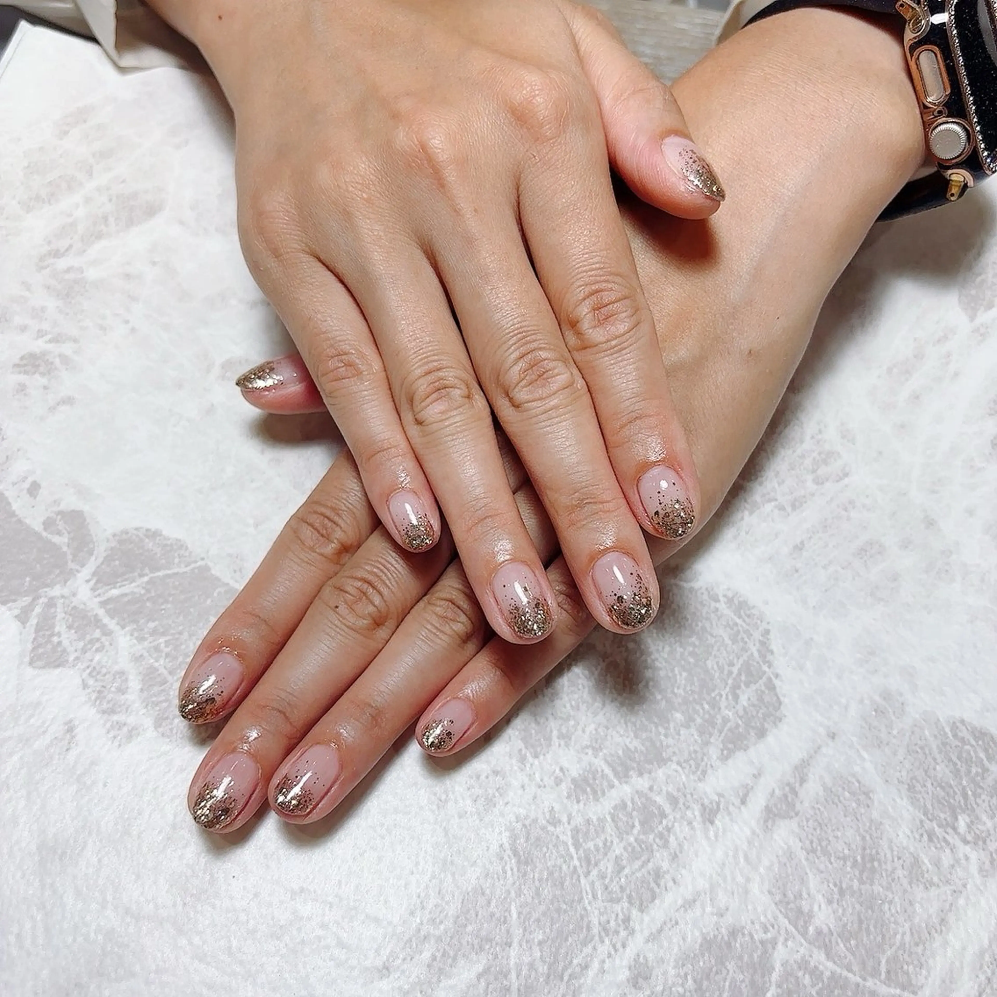 ネイル グラデーション キラキラネイル ラメ(グリッター) ラメグラデーション ポッコネイル所属・ポッコネイル MISAKIのネイルデザイン