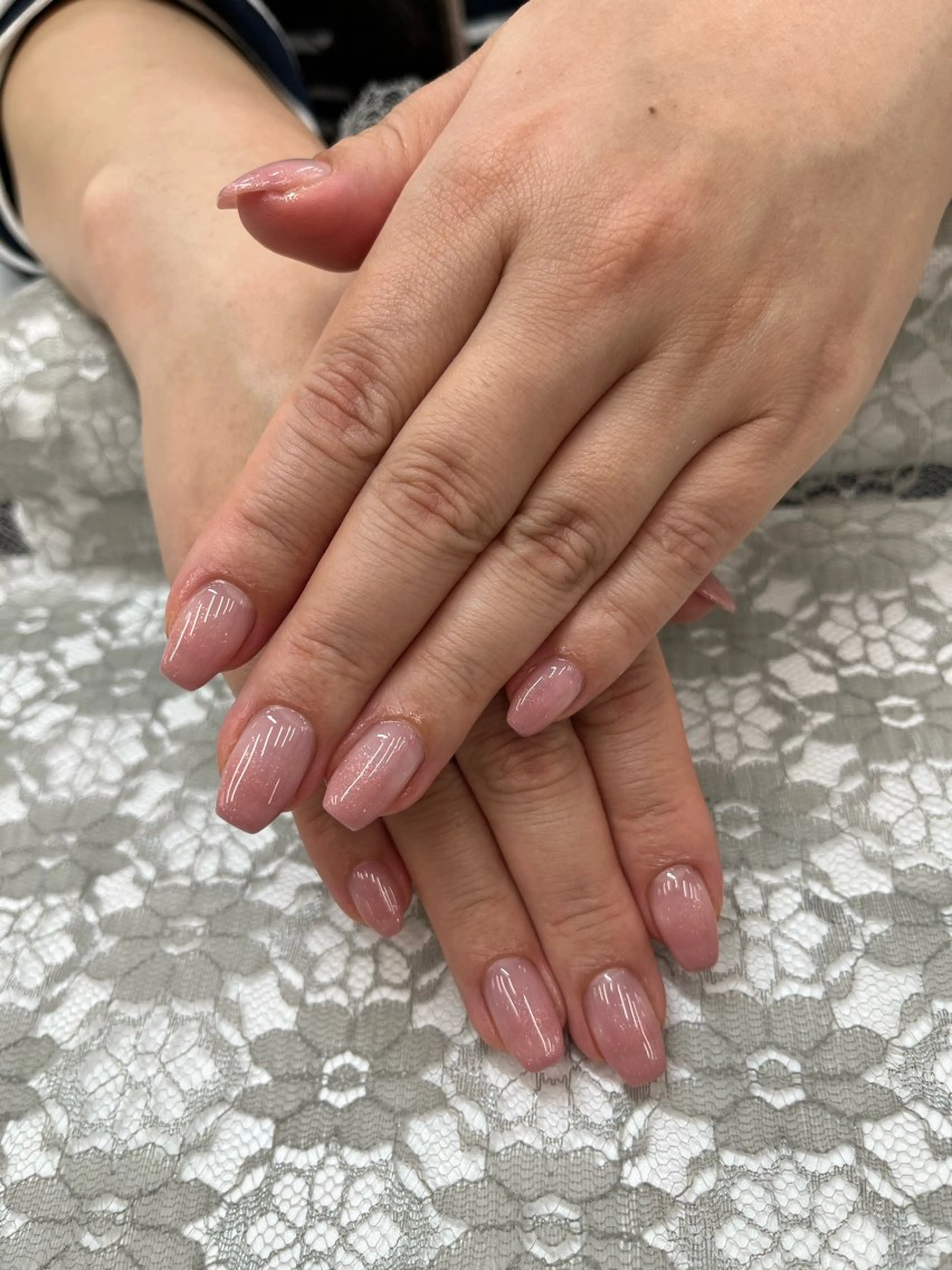 ネイル クリアネイル グラデーション ラメ(グリッター) ピンク MAXKELLY YUNAのネイルデザイン