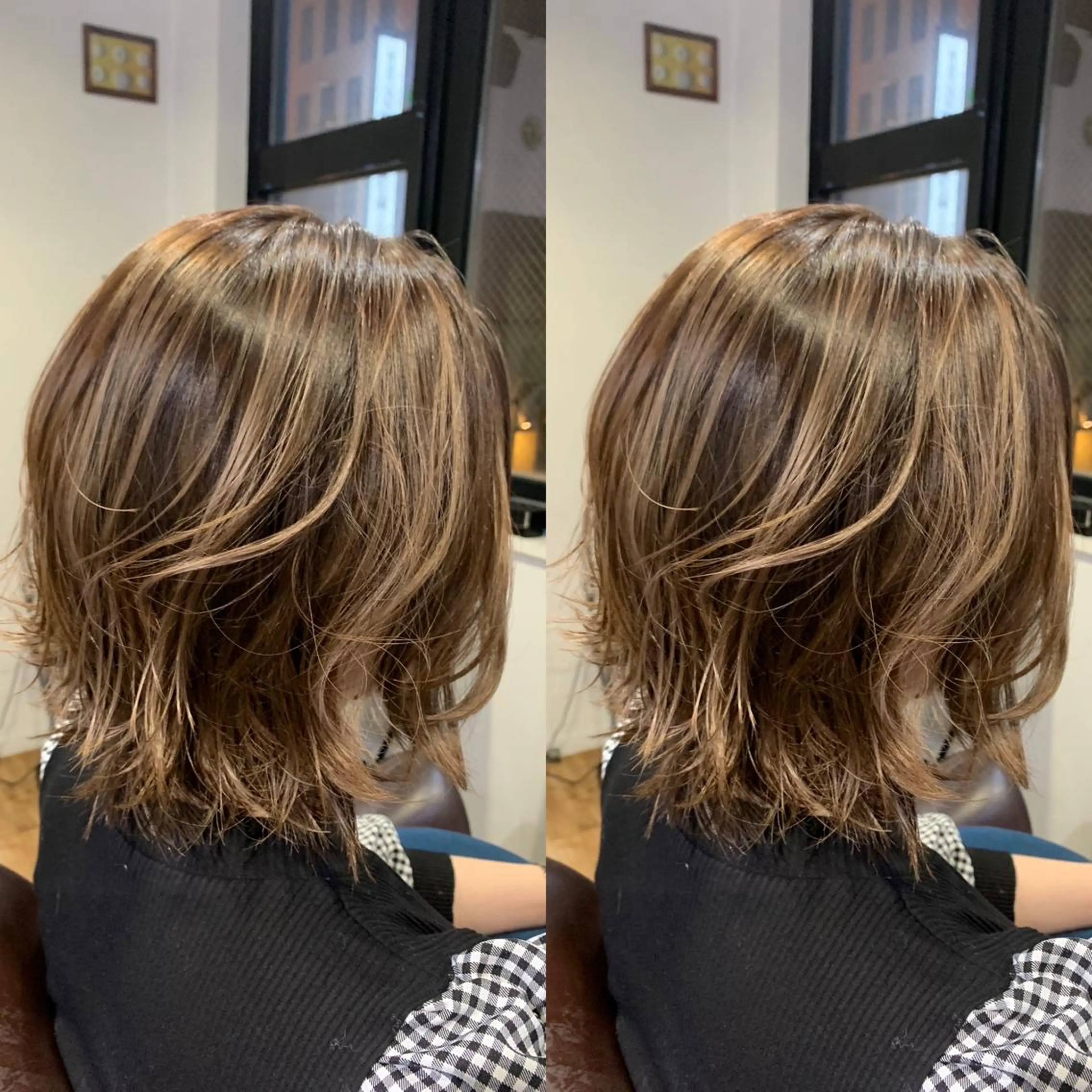 ミディアム カラー カット ヘアカラー トリートメント ハイライト✨髪質改善 TAKAさんです😊のヘアスタイル