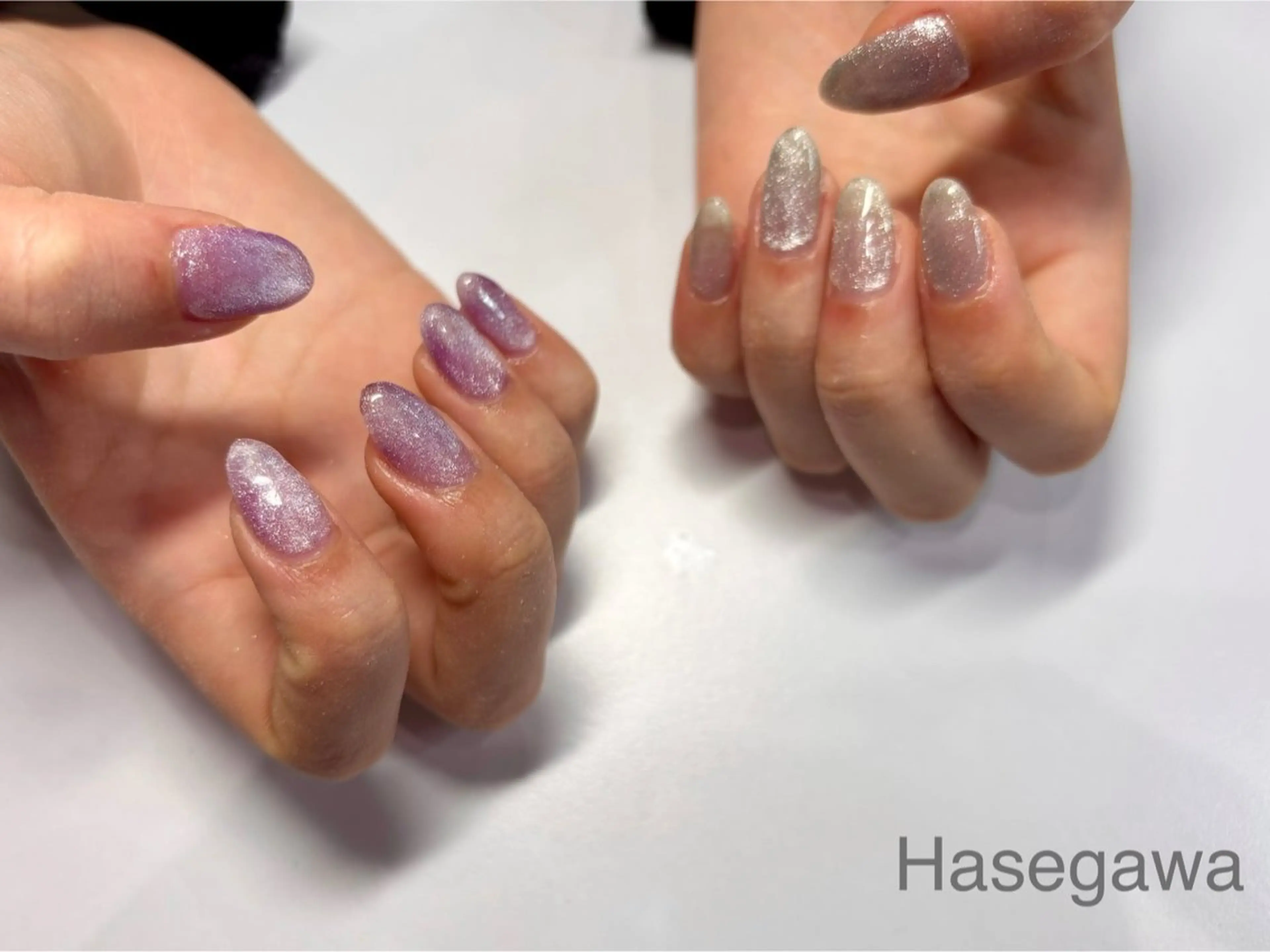 ネイル シルバー ハンドネイル DROP所属・DROP 長谷川のネイルデザイン