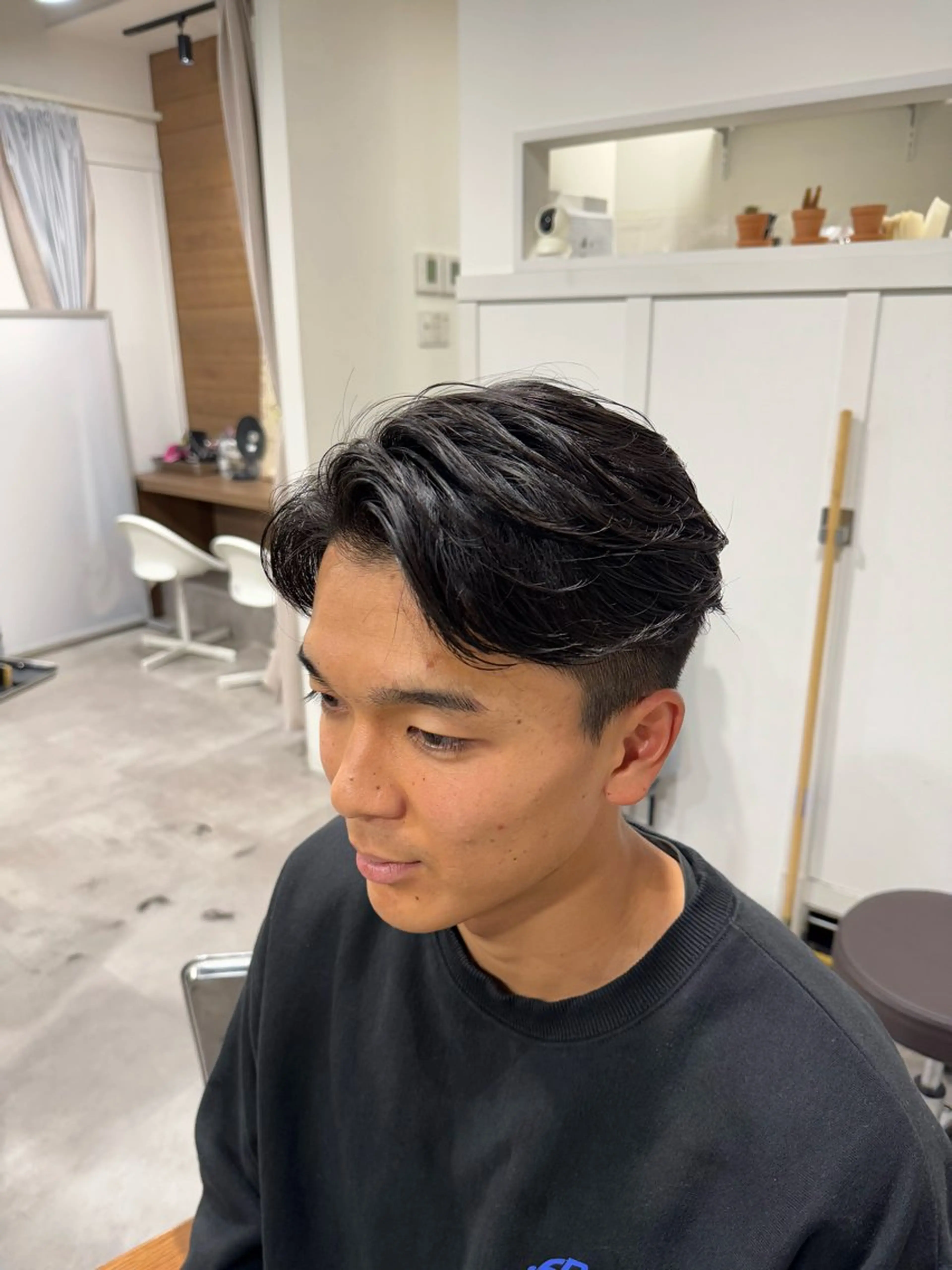 パーマ メンズ 平尾/艶カラー/ アッシュ系/中川誠大のヘアスタイル