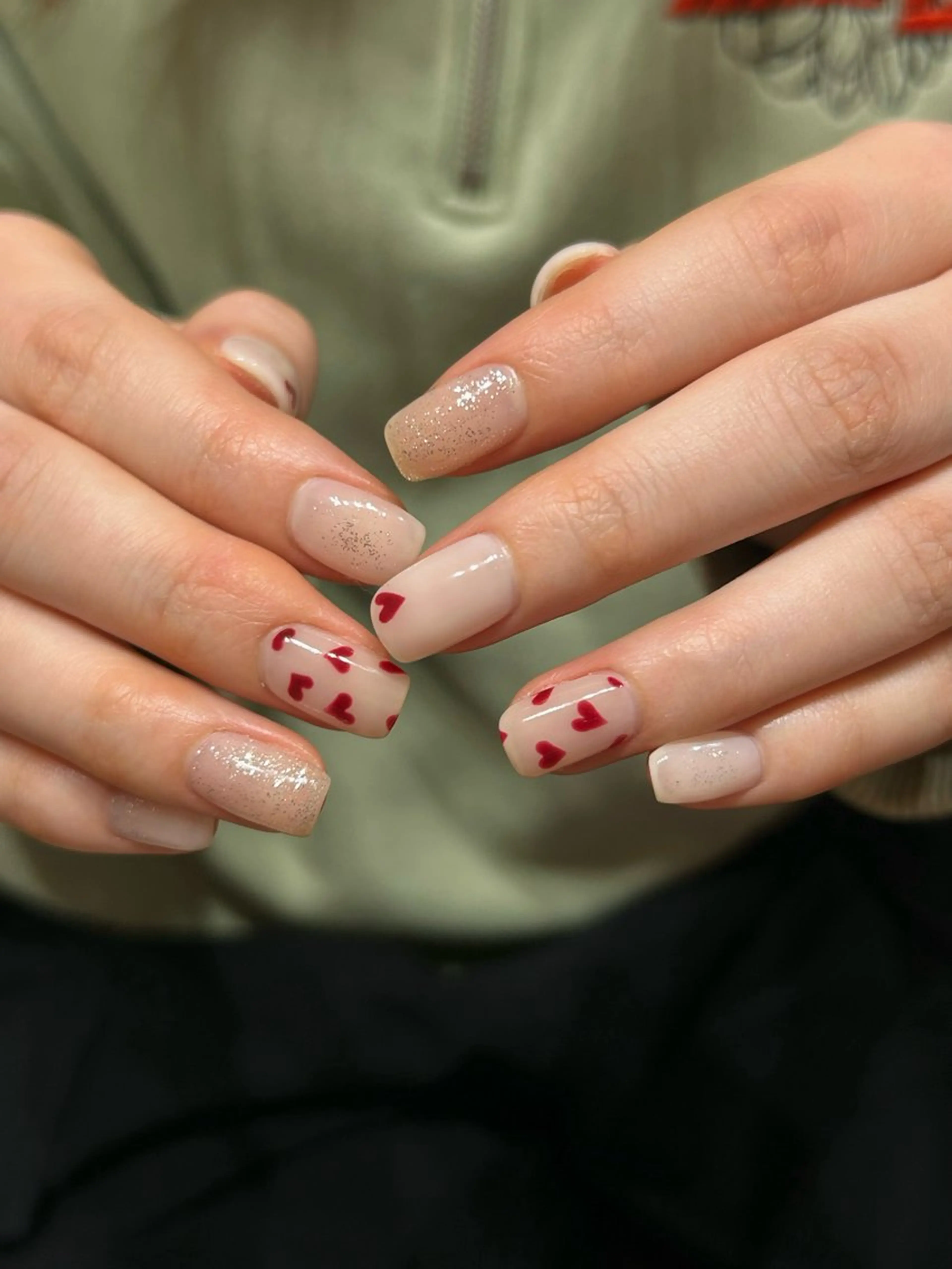 ネイル ハート 持ち込み CLALA Yuri🩶のネイルデザイン