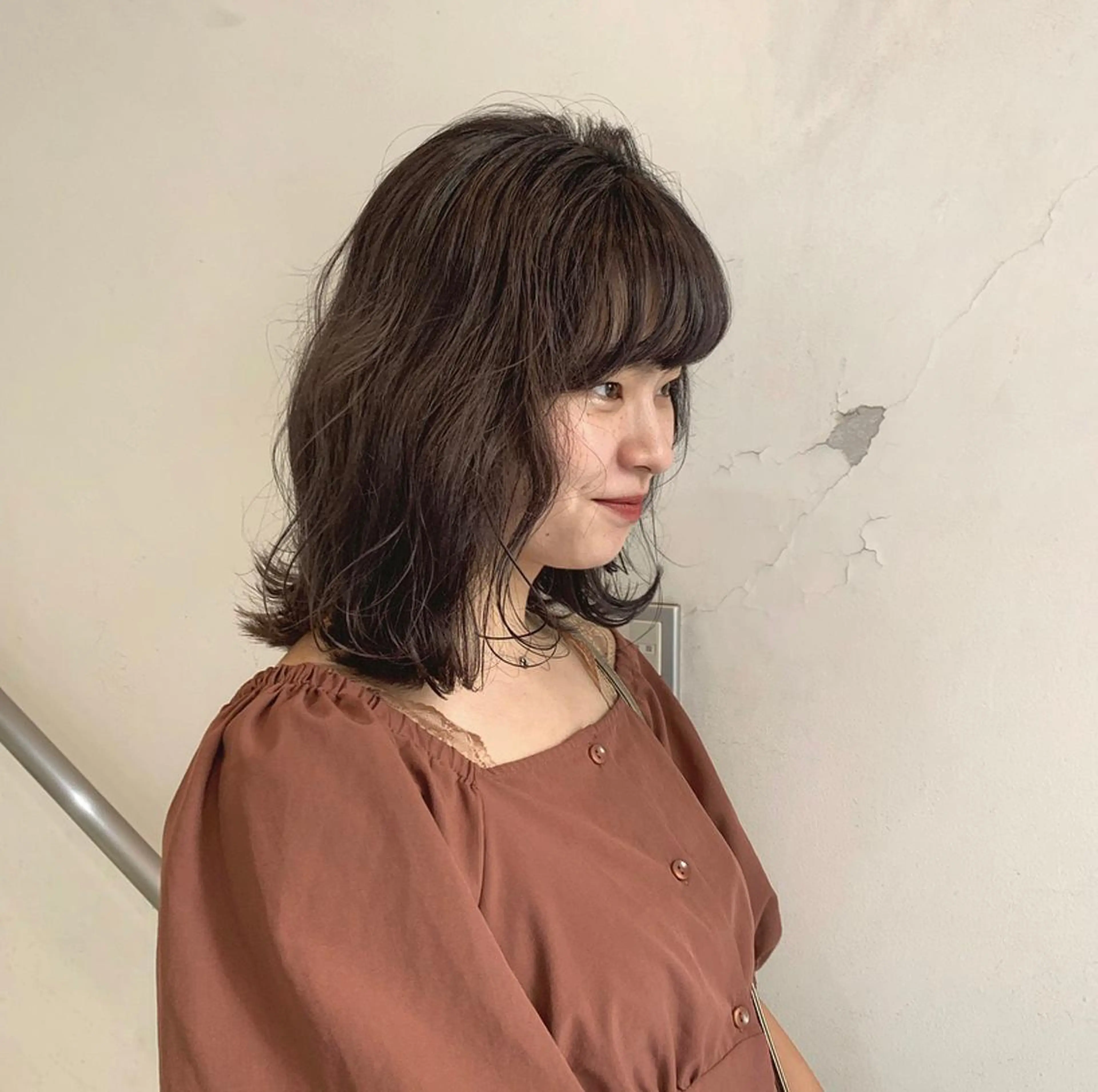 ミディアム カラー 似合わせカットカラー ♡佐藤捺美のヘアスタイル