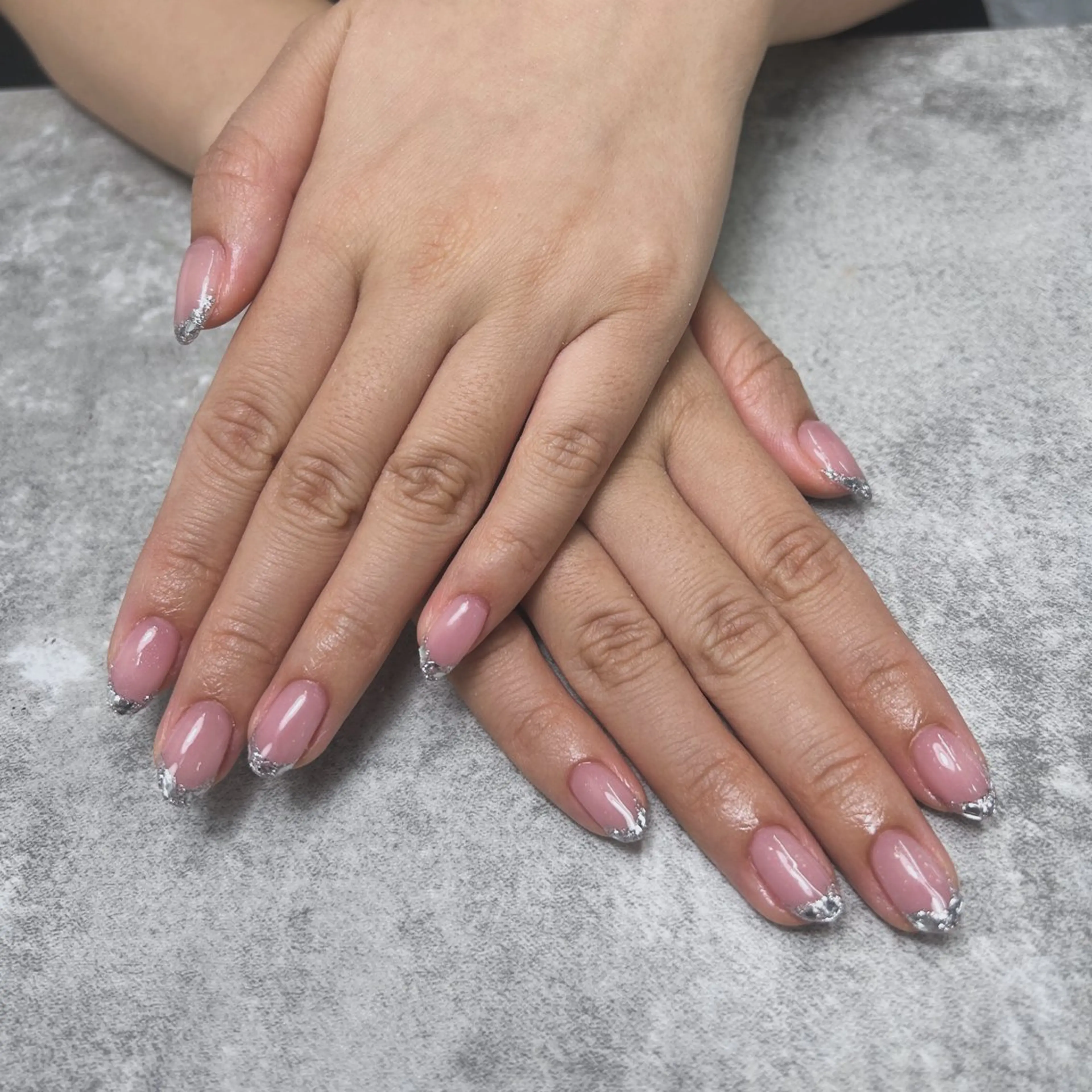 ネイル フレンチネイル ガラスフレンチ グラデーション ワンカラーネイル Naru Kelinailのネイルデザイン