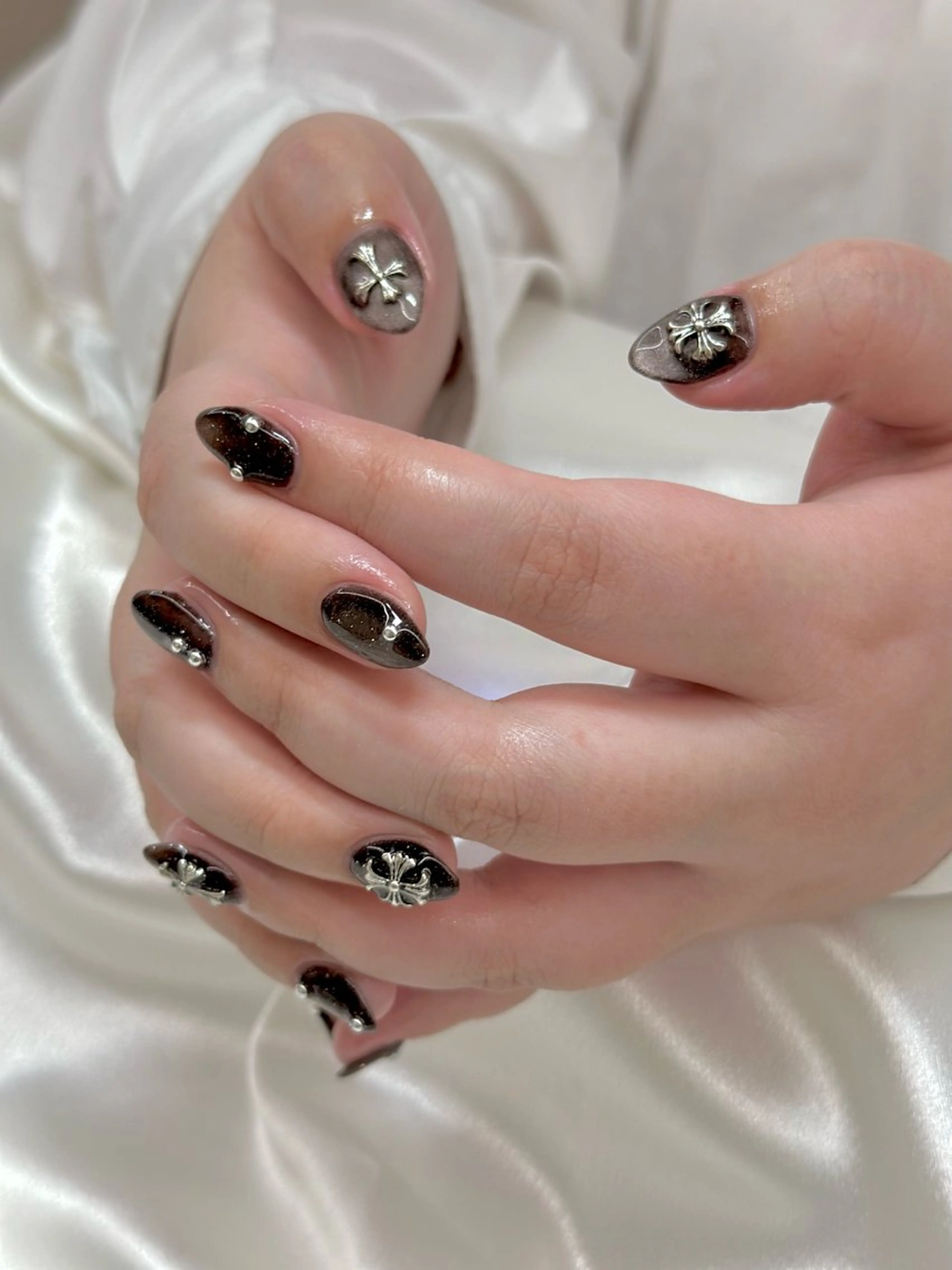 ネイル 長さ出し ジェルネイル ロングネイル マグネットネイル パラジェル ハンドネイル fukuyasu rikaのネイルデザイン