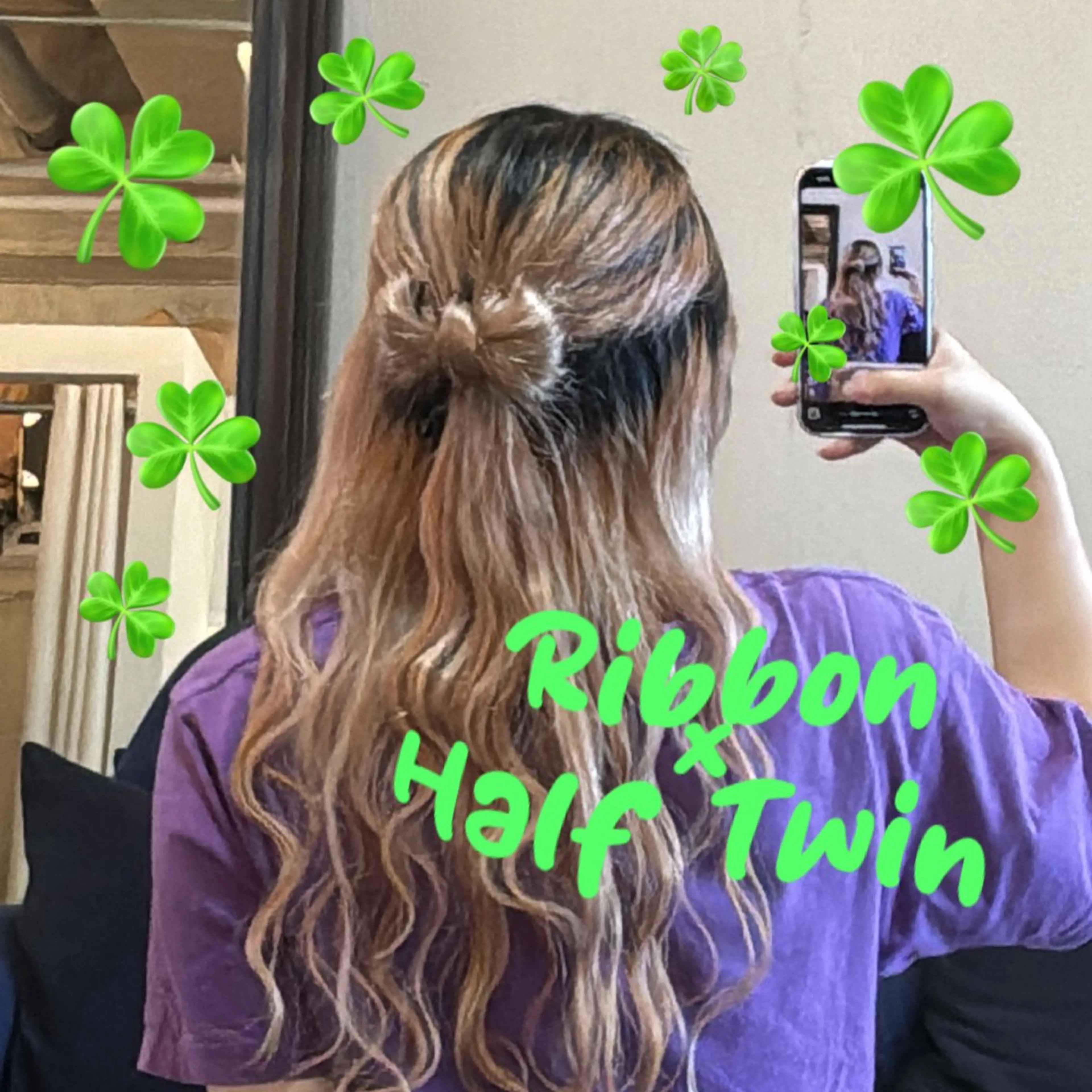 ロング ヘアアレンジ ハーフアップ ハイライト ロング ヘアセット 🌼ピンク/レッド/ アレンジ/Mei🌼のヘアスタイル