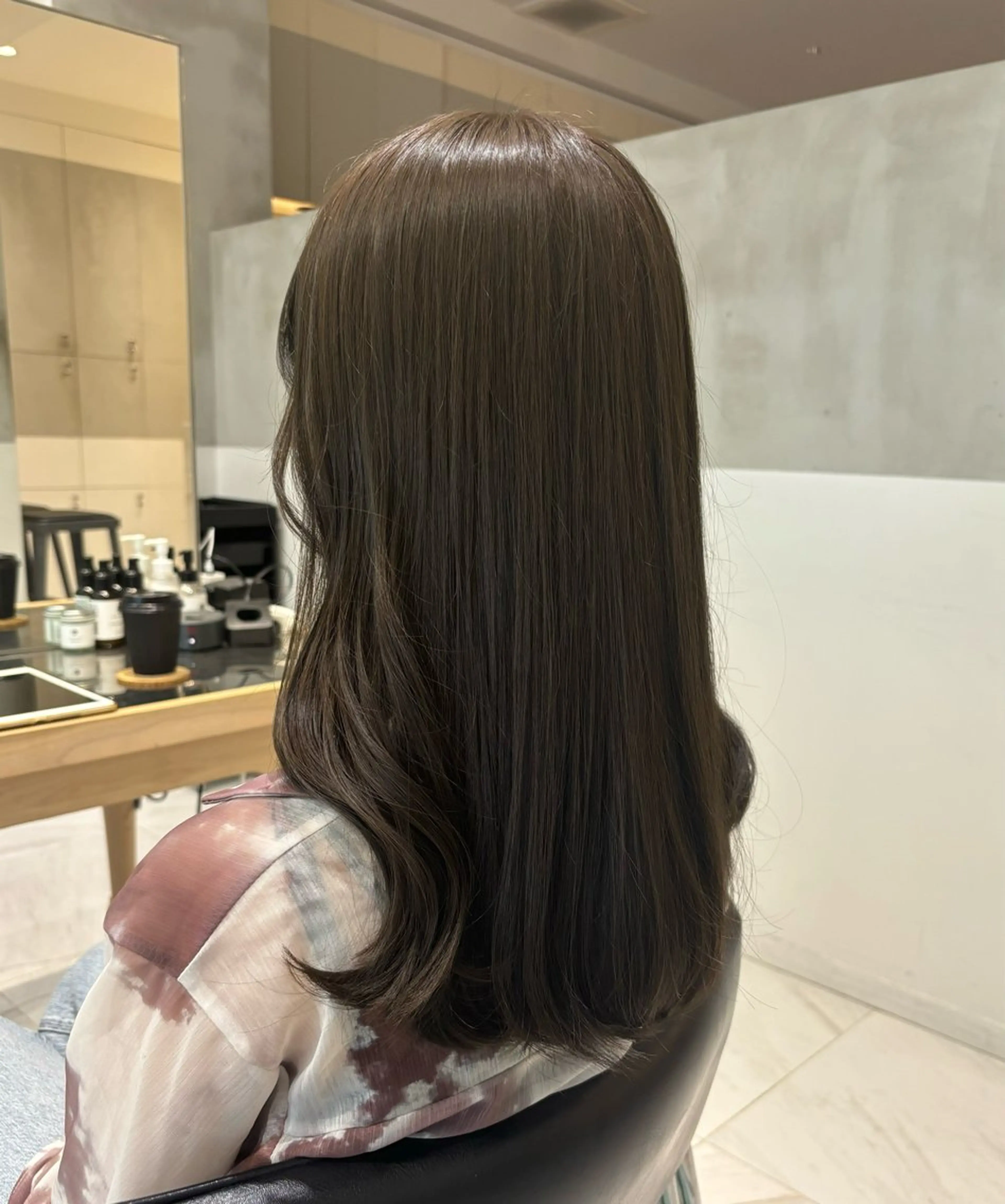 ロング ヘアカラー トリートメント ヘッドスパ ヘアセット オリーブ カラー✨有坂映哉のヘアスタイル