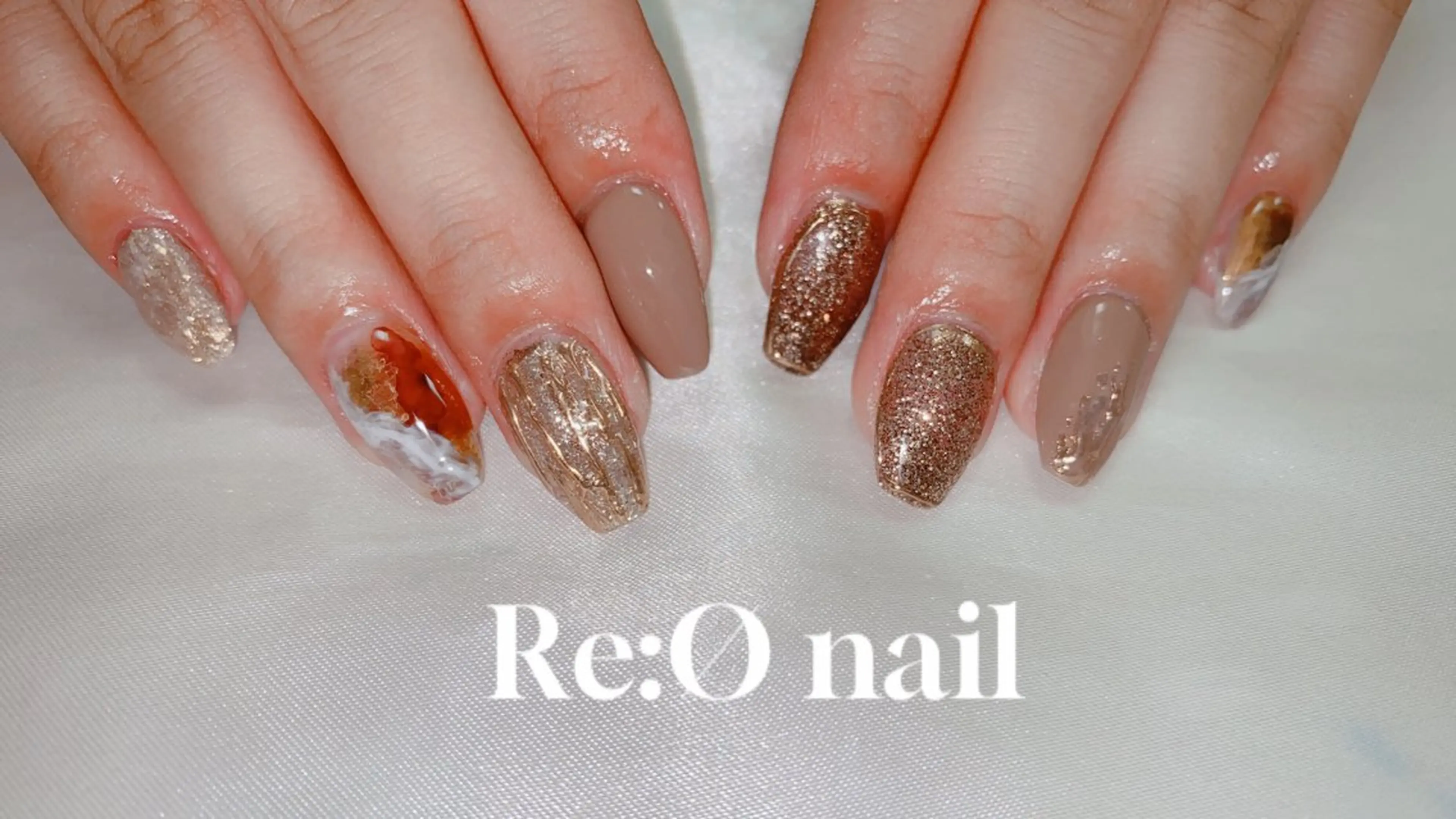 ネイル ブラウン ハンドネイル Re:Ø nail 🩵TSUJIのネイルデザイン