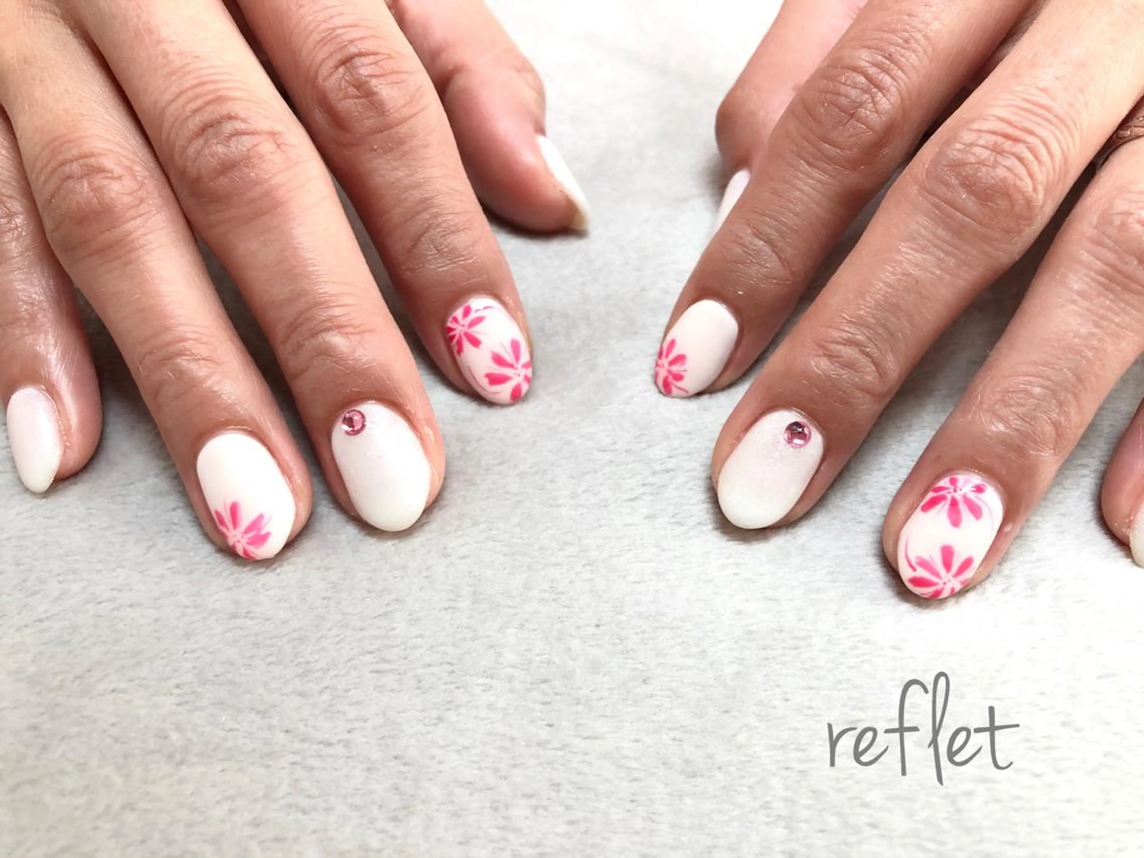 ネイル 桜ネイル 春ネイル ハンドネイル reflet nailのネイルデザイン