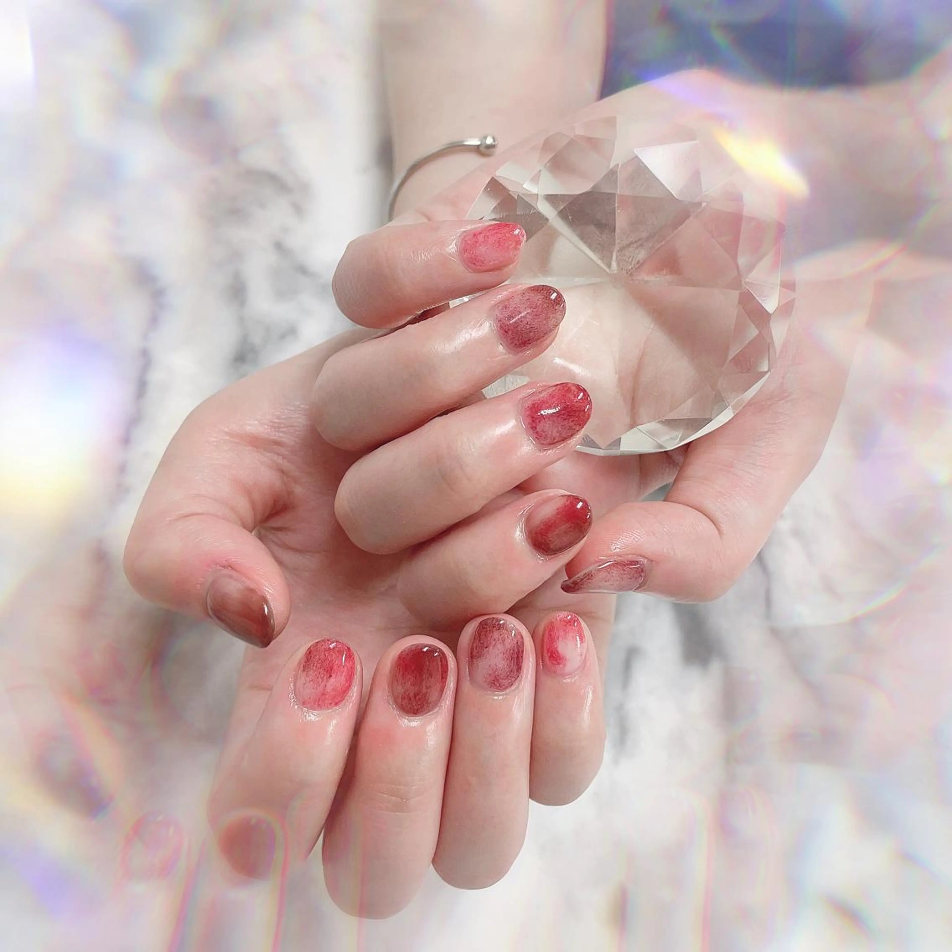 ショート カラー ネイル ハンドネイル ハンドケア 💎ビューティサロン 湘南　RIRAN💎のネイルデザイン