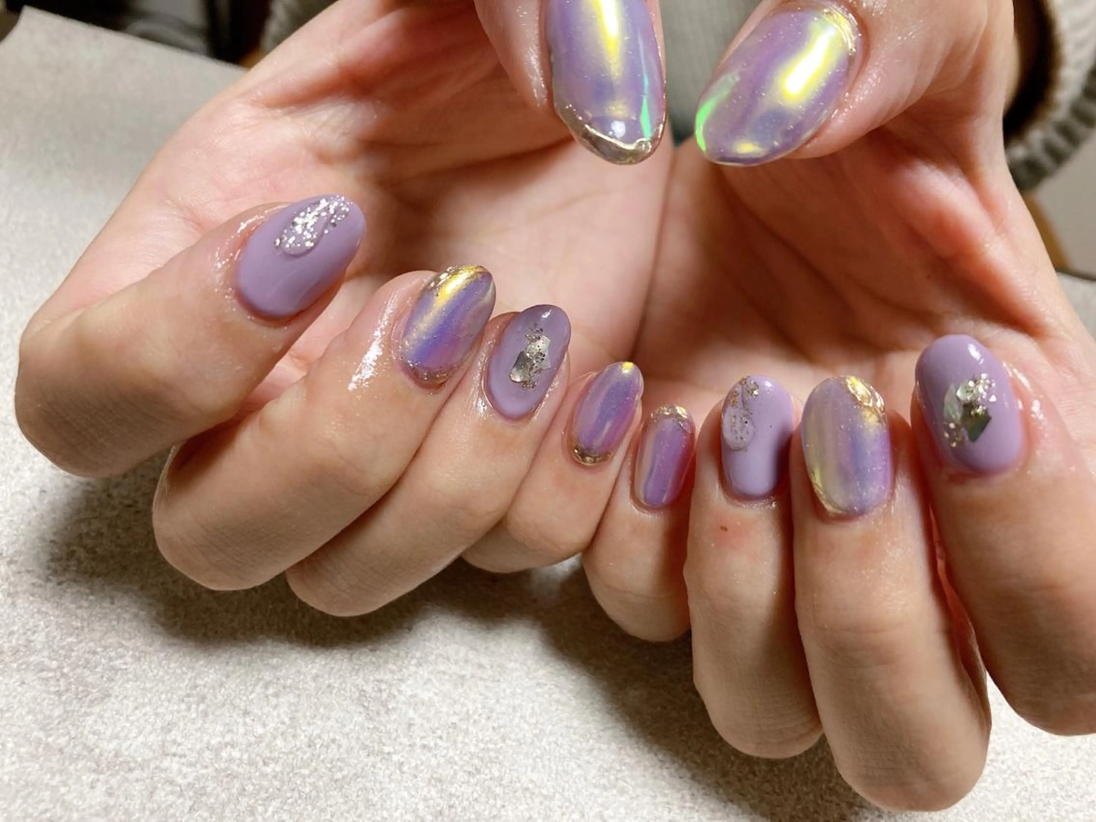 ネイル オーロラネイル kikinail 溝の口のネイルデザイン