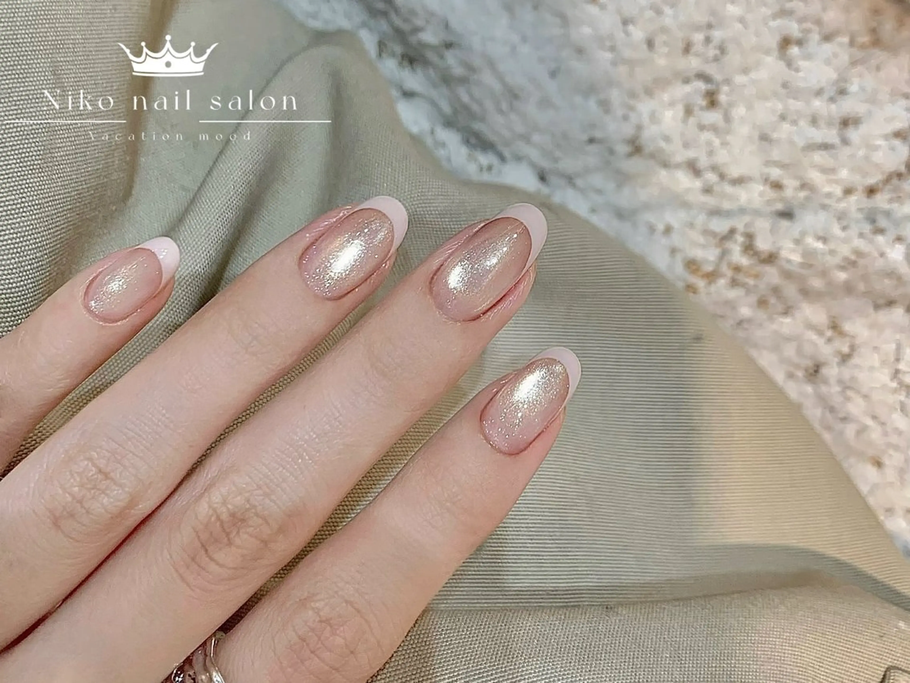 ネイル チークネイル フットネイル フレンチネイル ジェルネイル ガラスフレンチ ハンドネイル Niko シカのネイルデザイン