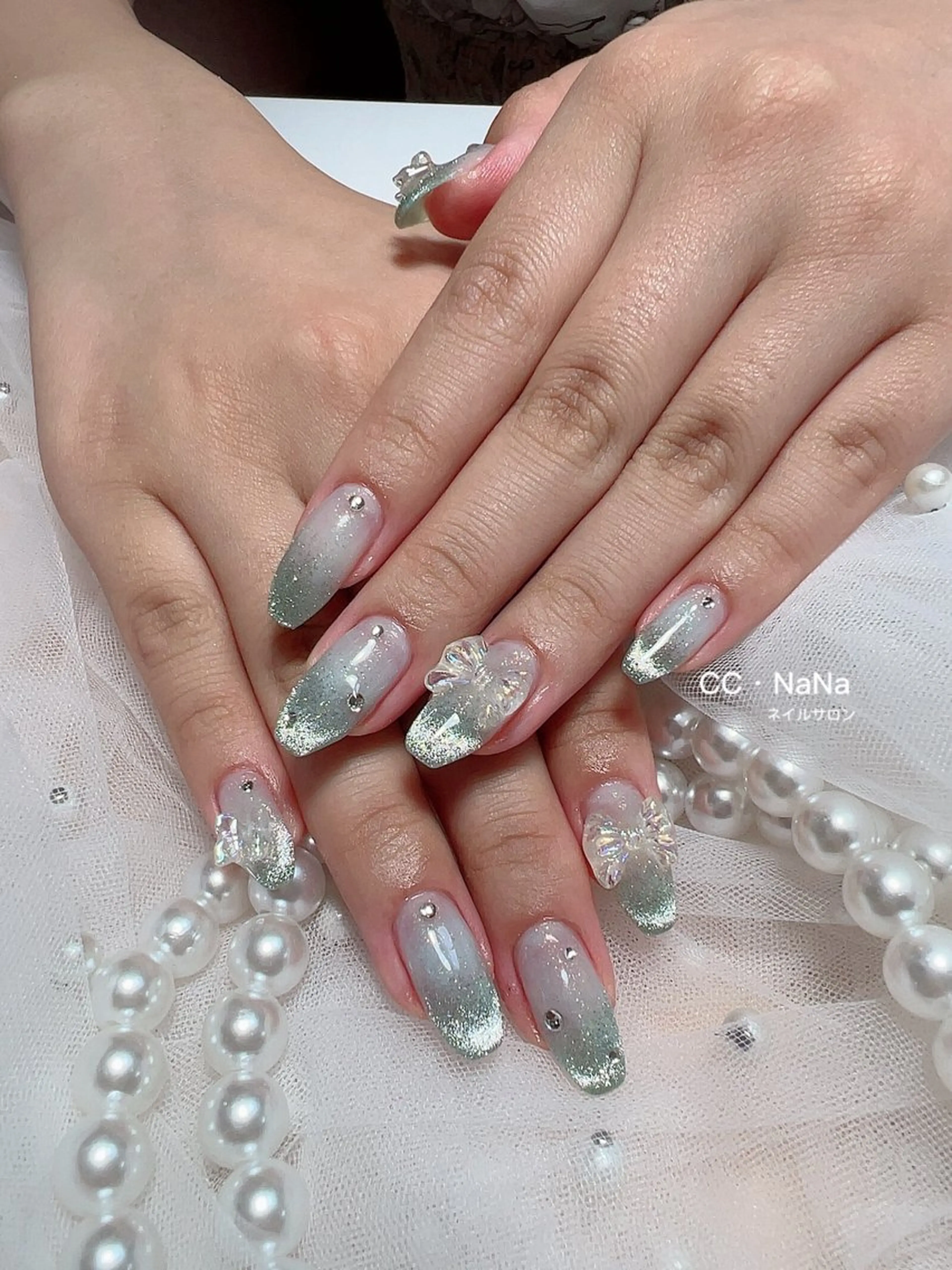 ネイル ハンドネイル 💎CC・NaNa 韓国風ネイル🌙Cのネイルデザイン