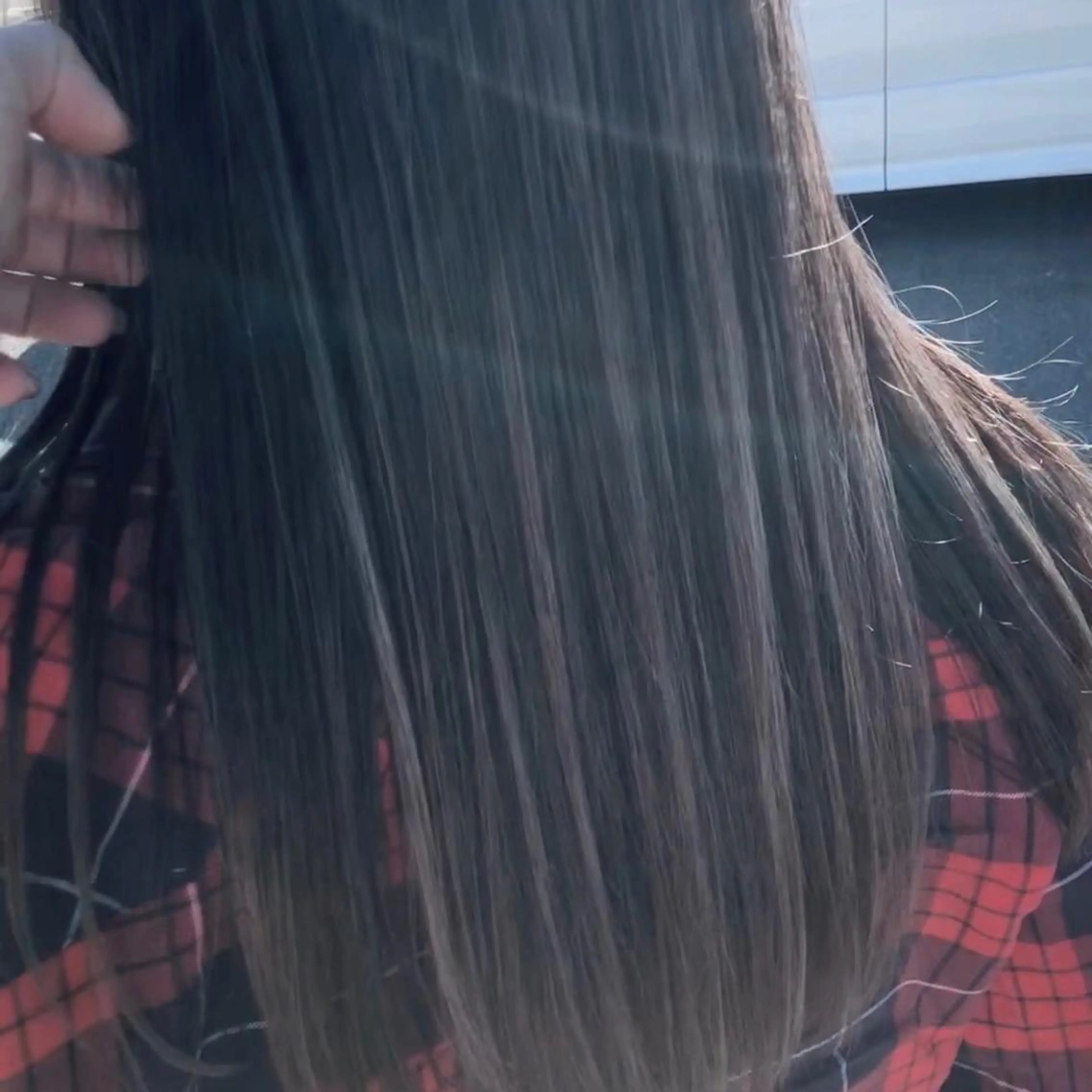 セミロング カラー ヘアアレンジ ショートボブ シールエクステ バレイヤージュ ブリーチ デザインカラー アンドウ ユウ/ レイヤーカット/韓国のヘアスタイル