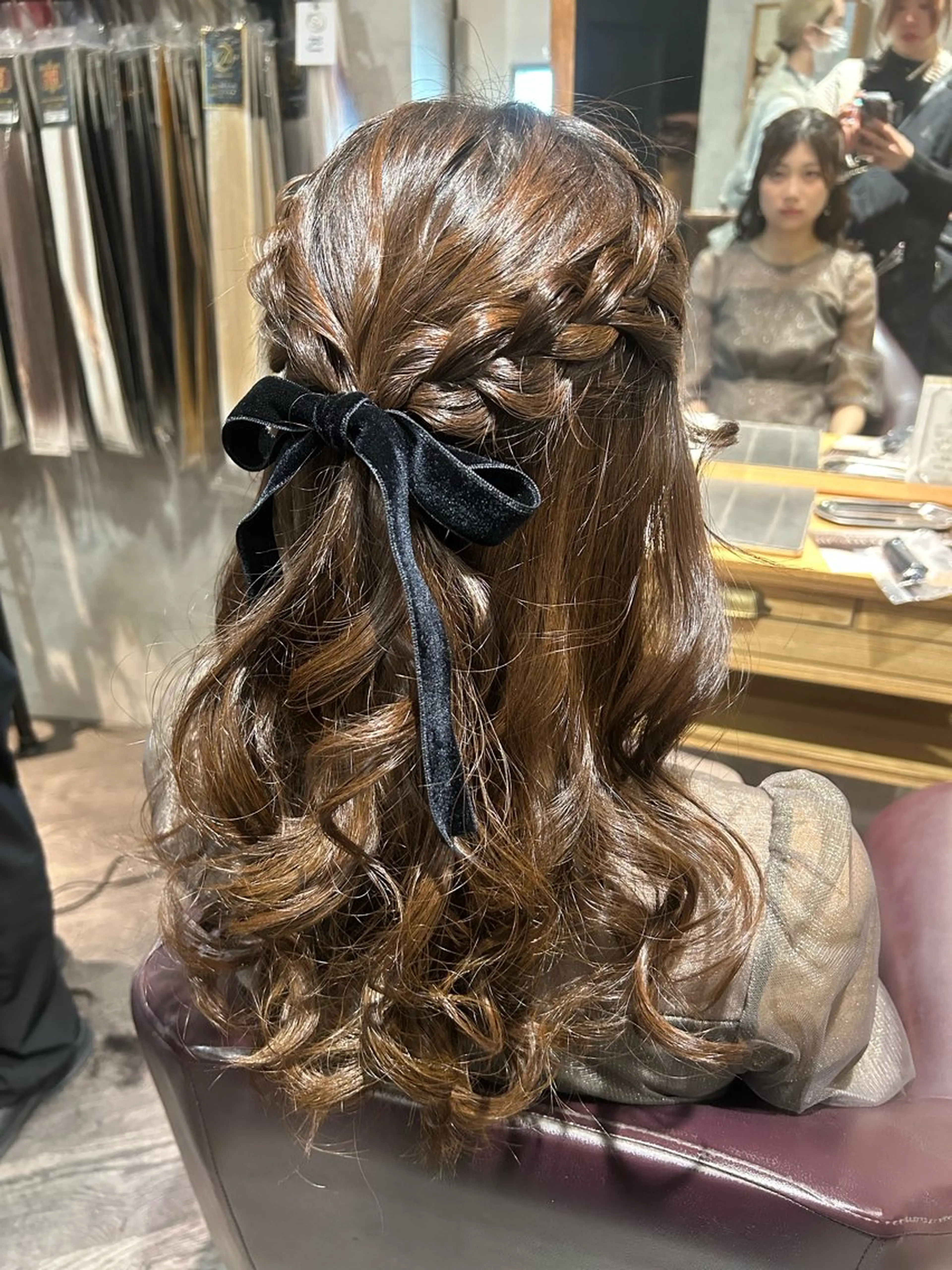 セミロング ヘアアレンジ ハーフアップ ヘアセット パーソナルカラー 診断🍀マリンのヘアスタイル