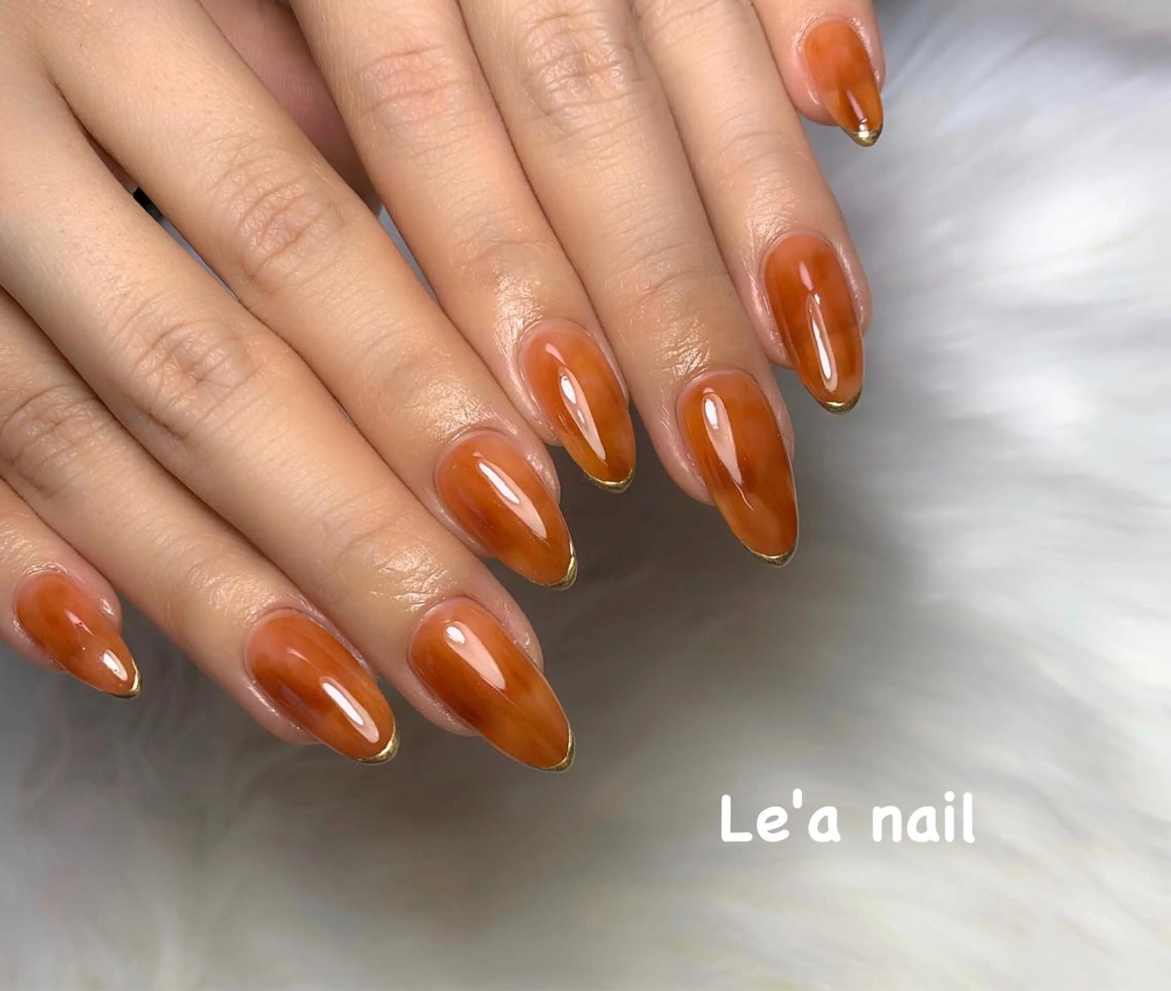 ネイル オレンジ 'mm所属・'mm  (ミリ) ＭＡＮＡＭＩのネイルデザイン