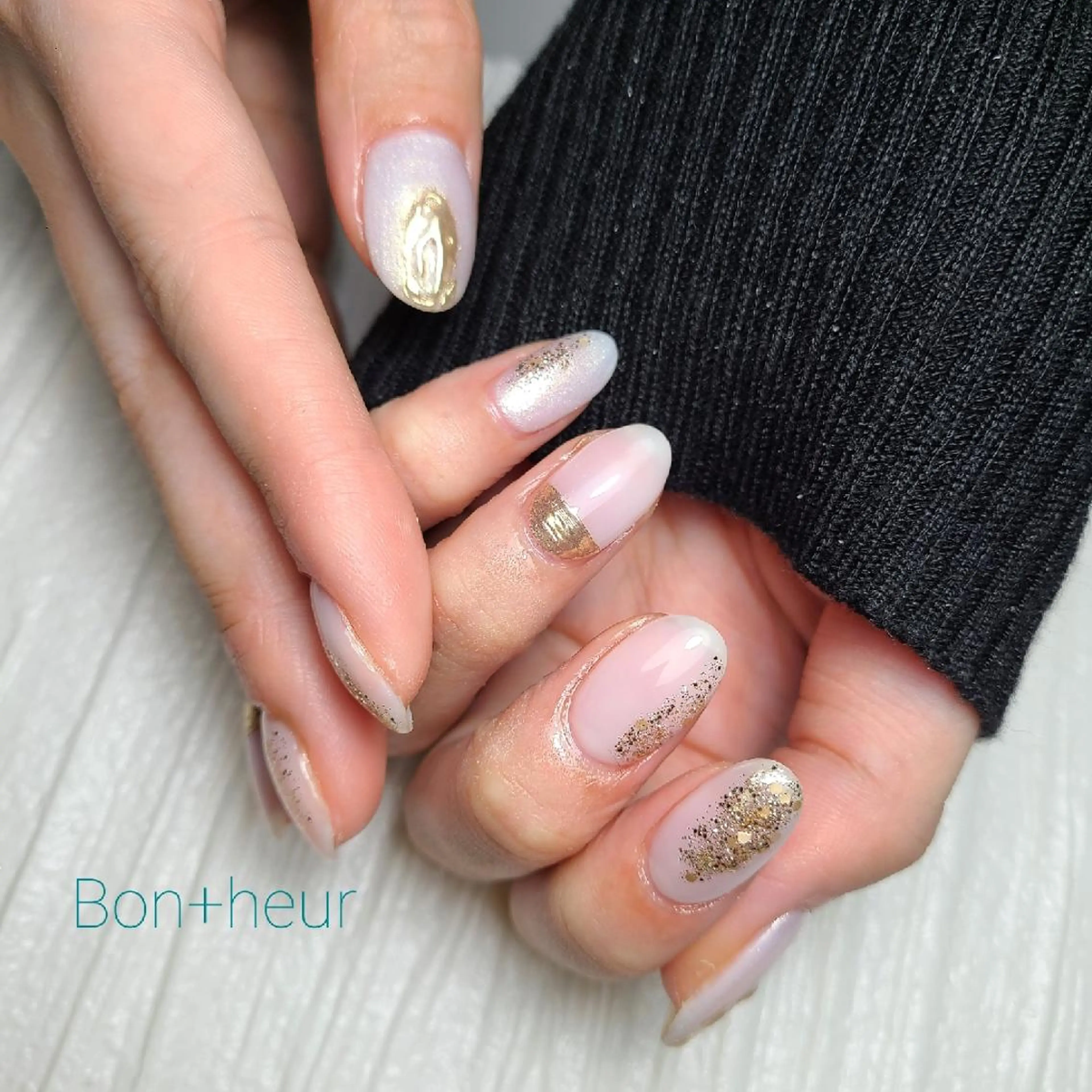 ネイル ブラウン ジェルネイル ミラーネイル ニュアンスネイル オフィスネイル ハンドネイル 宮口 紗子のネイルデザイン