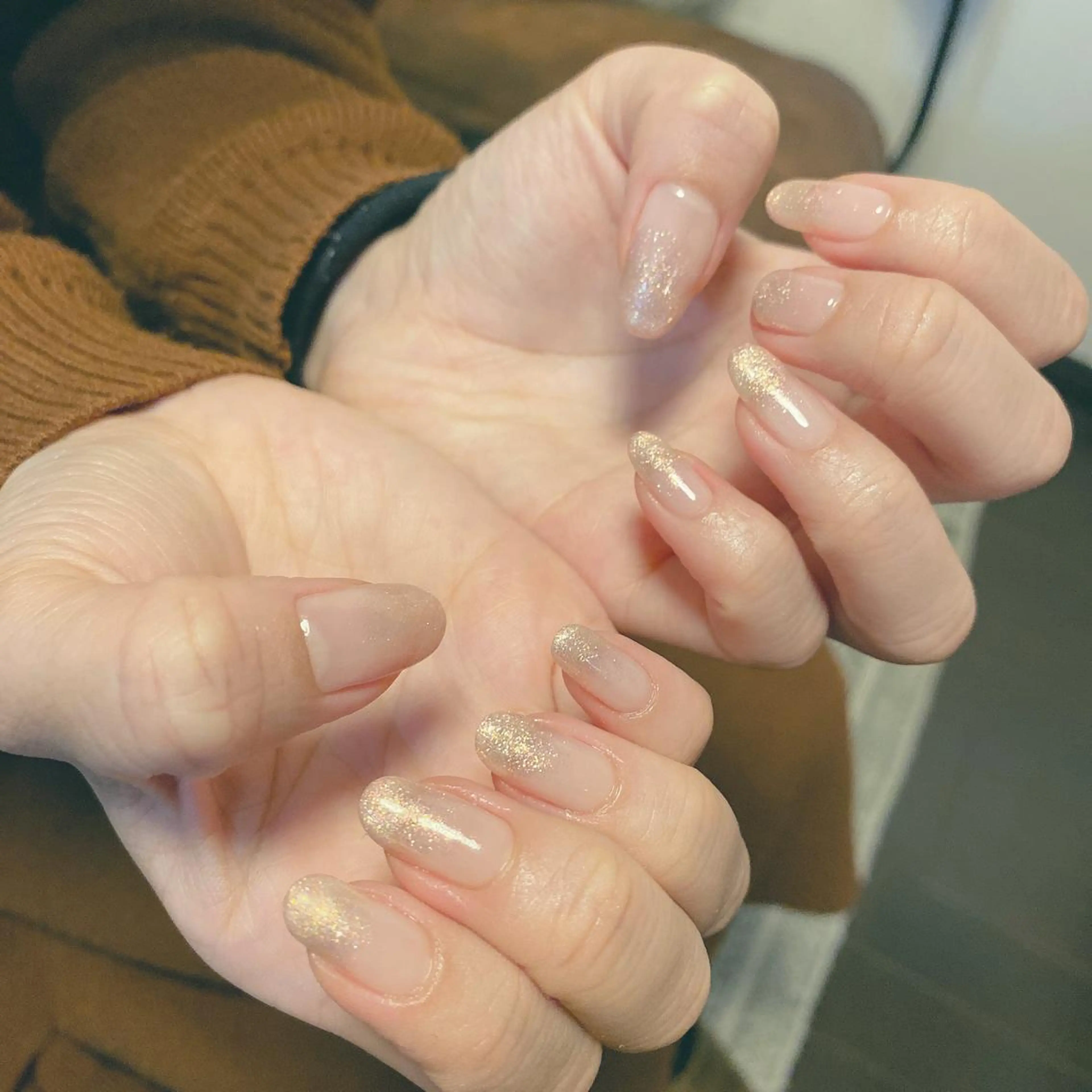 ネイル アートネイル オーロラネイル 韓国ネイル ラメ(グリッター) ラメグラデーション To Me Nail所属・🩵 mei🩵のネイルデザイン