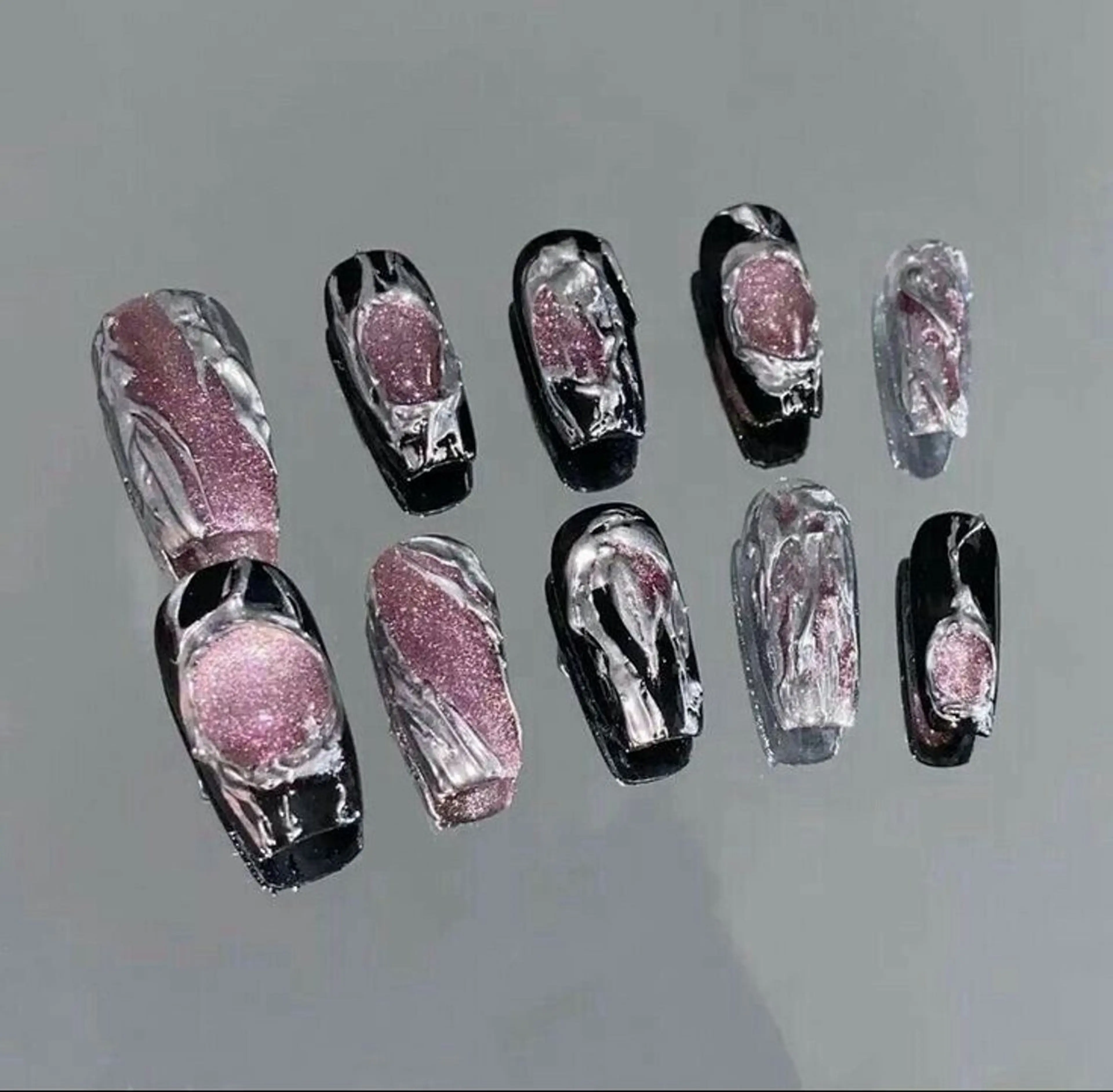 ネイル マグネットネイル ミラーネイル 冬ネイル Lee Nailsのネイルデザイン