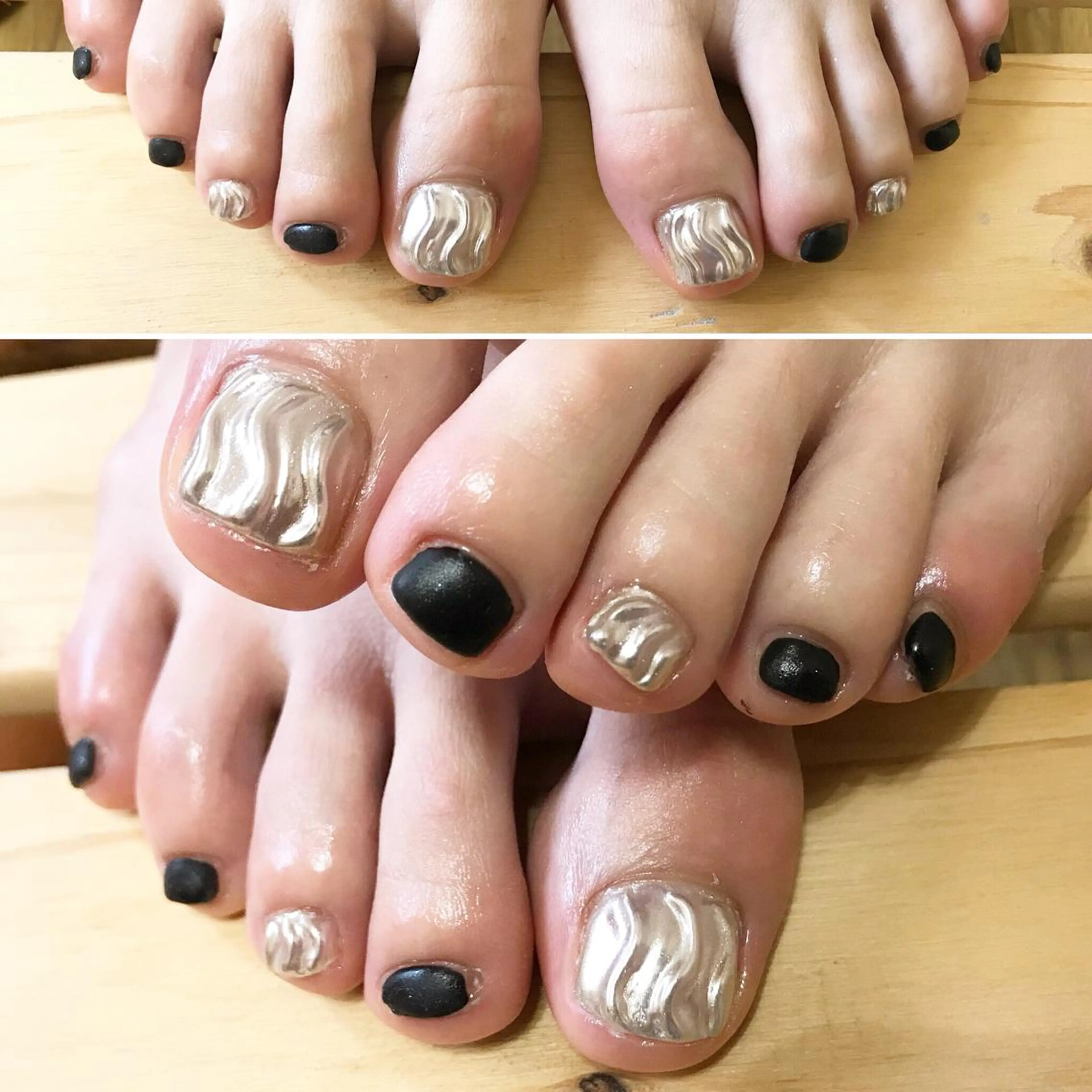 ネイル フットネイル マットネイル ミラーネイル シンプルネイル 春ネイル フットネイル ネイル フフラ所属・nail fufla ♡yamane♡のネイルデザイン