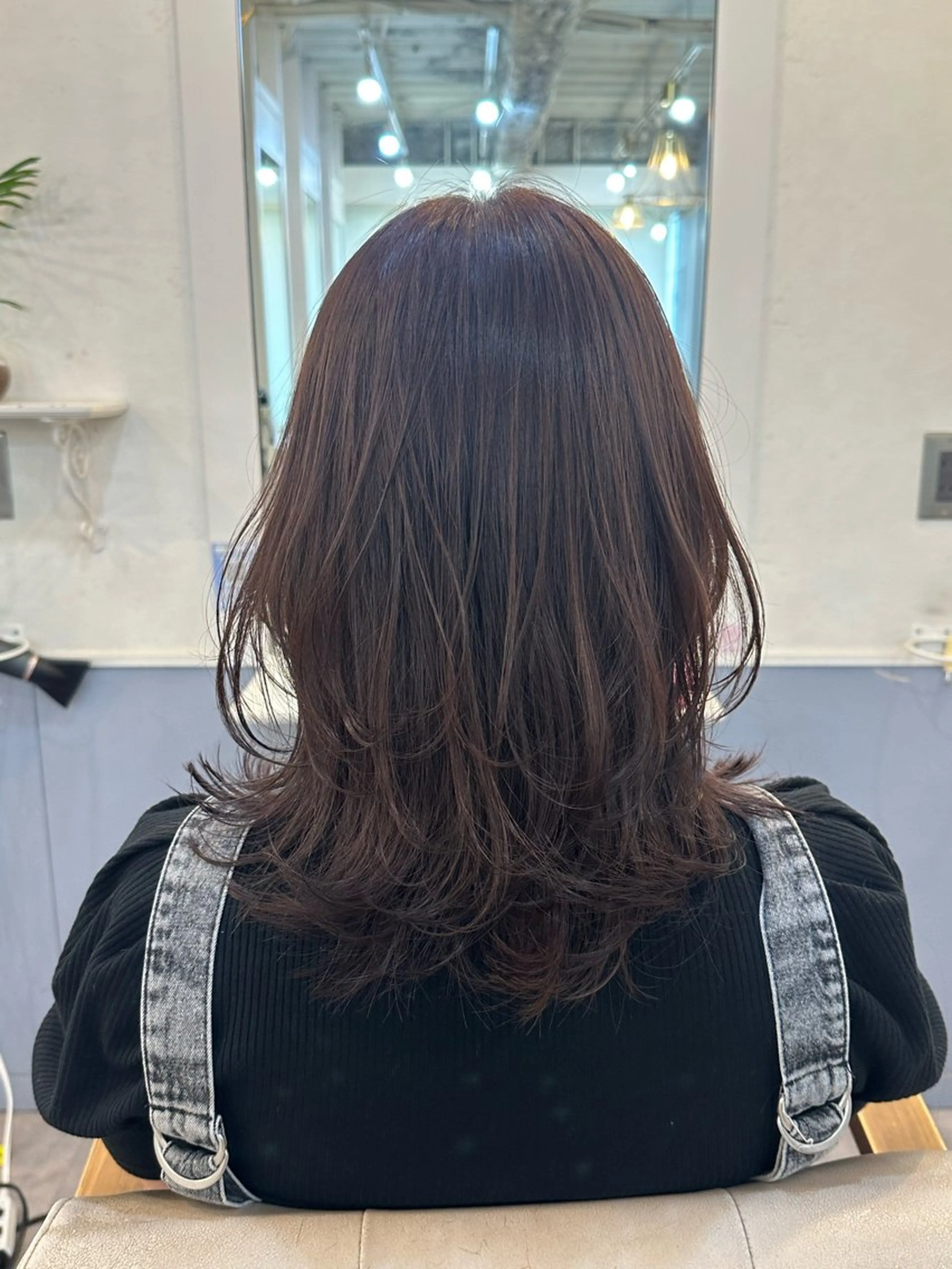 ミディアム ラベンダーブラウン レイヤーカット カット ヘアカラー トリートメント ヘッドスパ 🩵透明感/高発色 /難波/北原佑記🌸のヘアスタイル