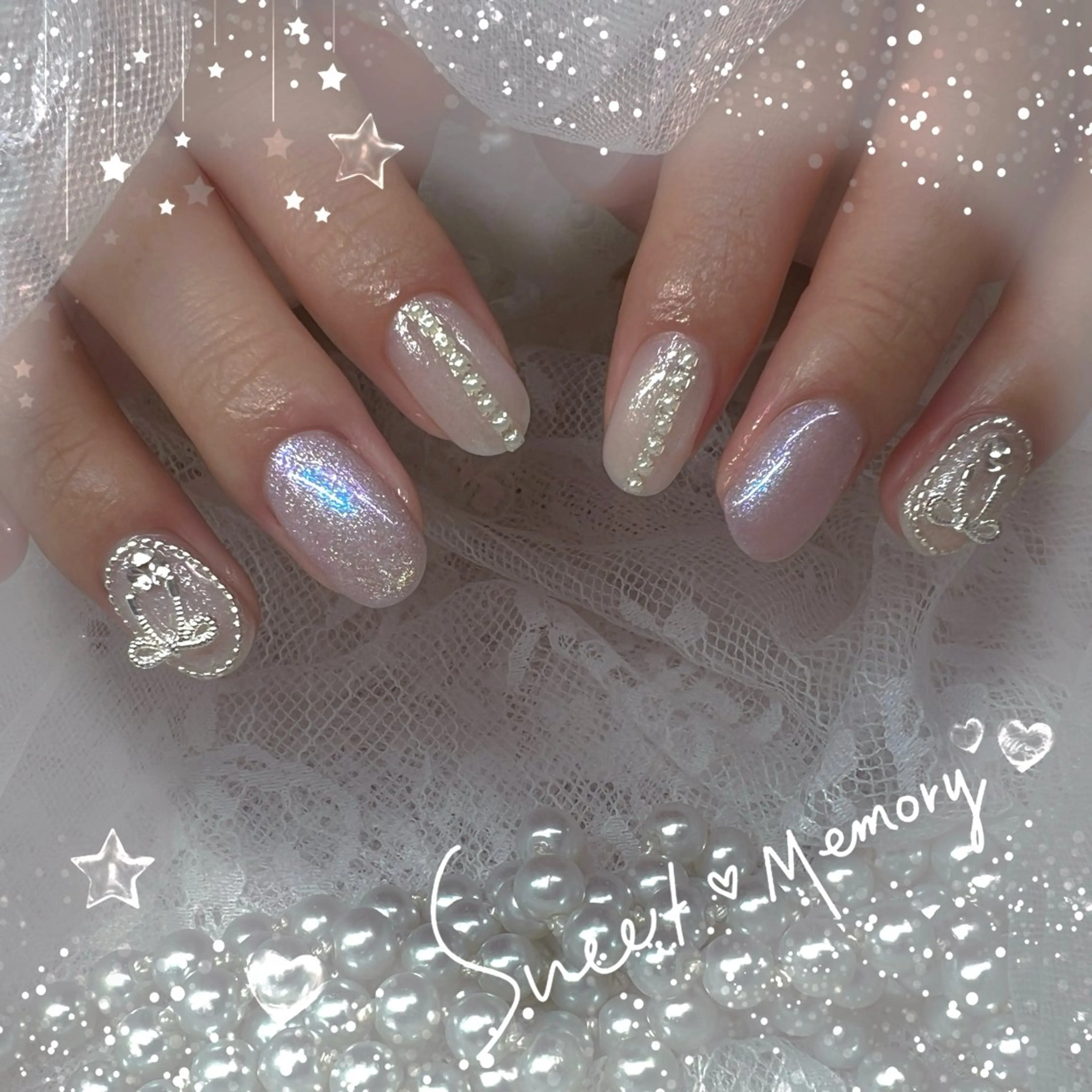 ネイル チークネイル フレンチネイル ガーリー ガラスフレンチ グラデーション Chill Nailsalonのネイルデザイン