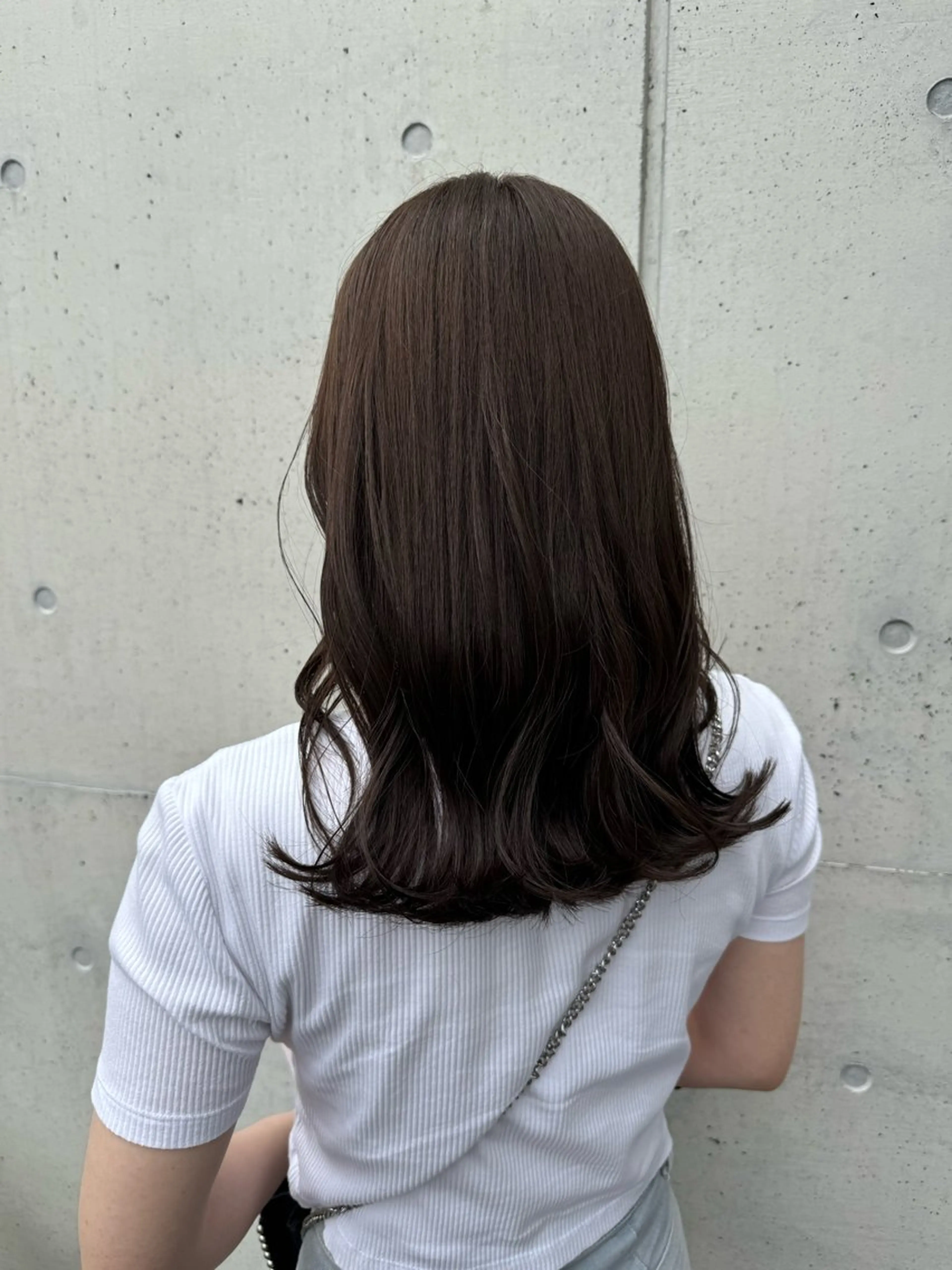 セミロング カット ヘアカラー トリートメント 岸田莉奈/ ゆるふわ/ナチュラルのヘアスタイル