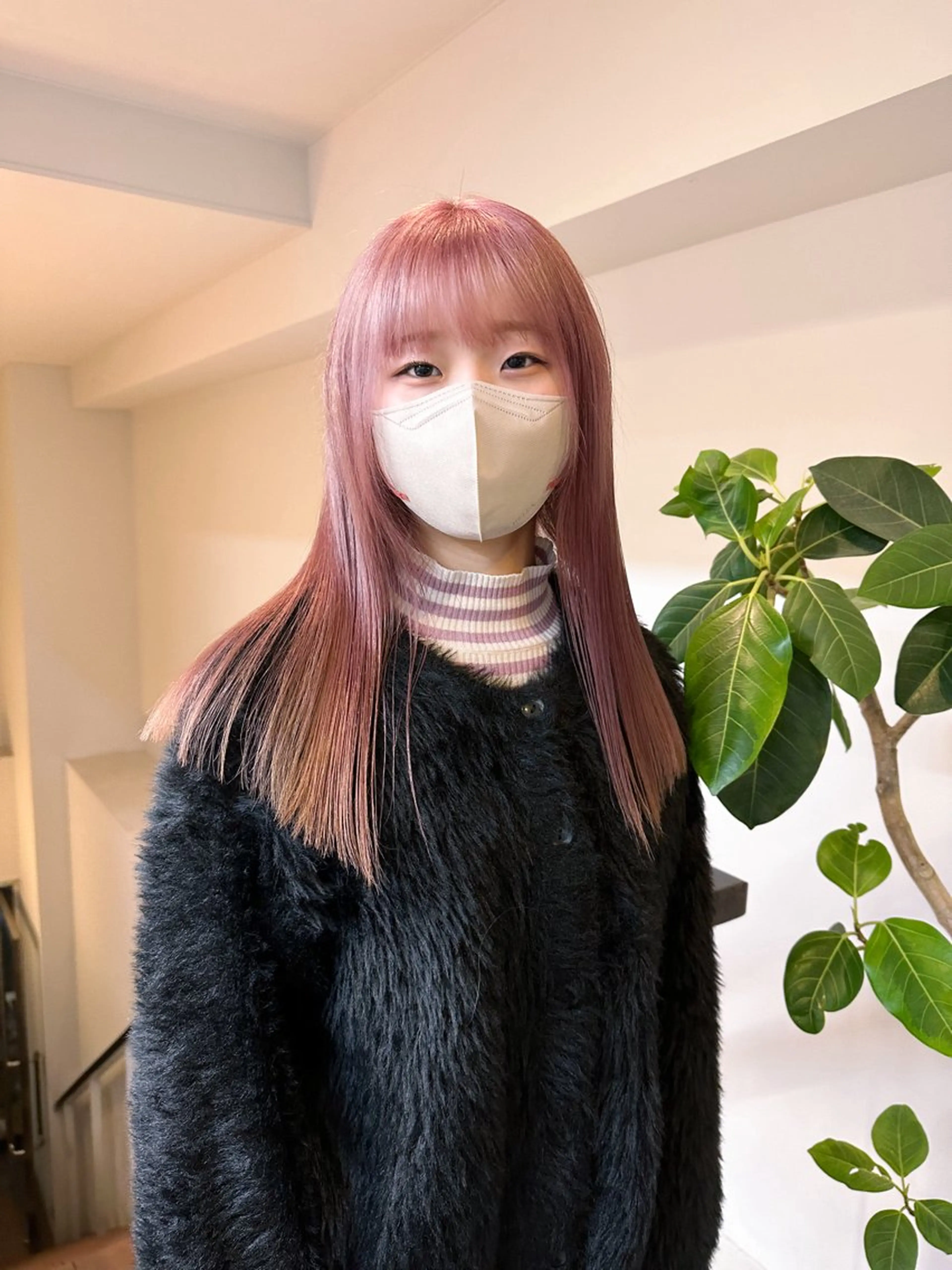 ミディアム カラー ブリーチ ダブルカラー ピンクカラー ホワイトピンク Cinq所属・ハイライト🌟/ ボブ/豊田のヘアスタイル