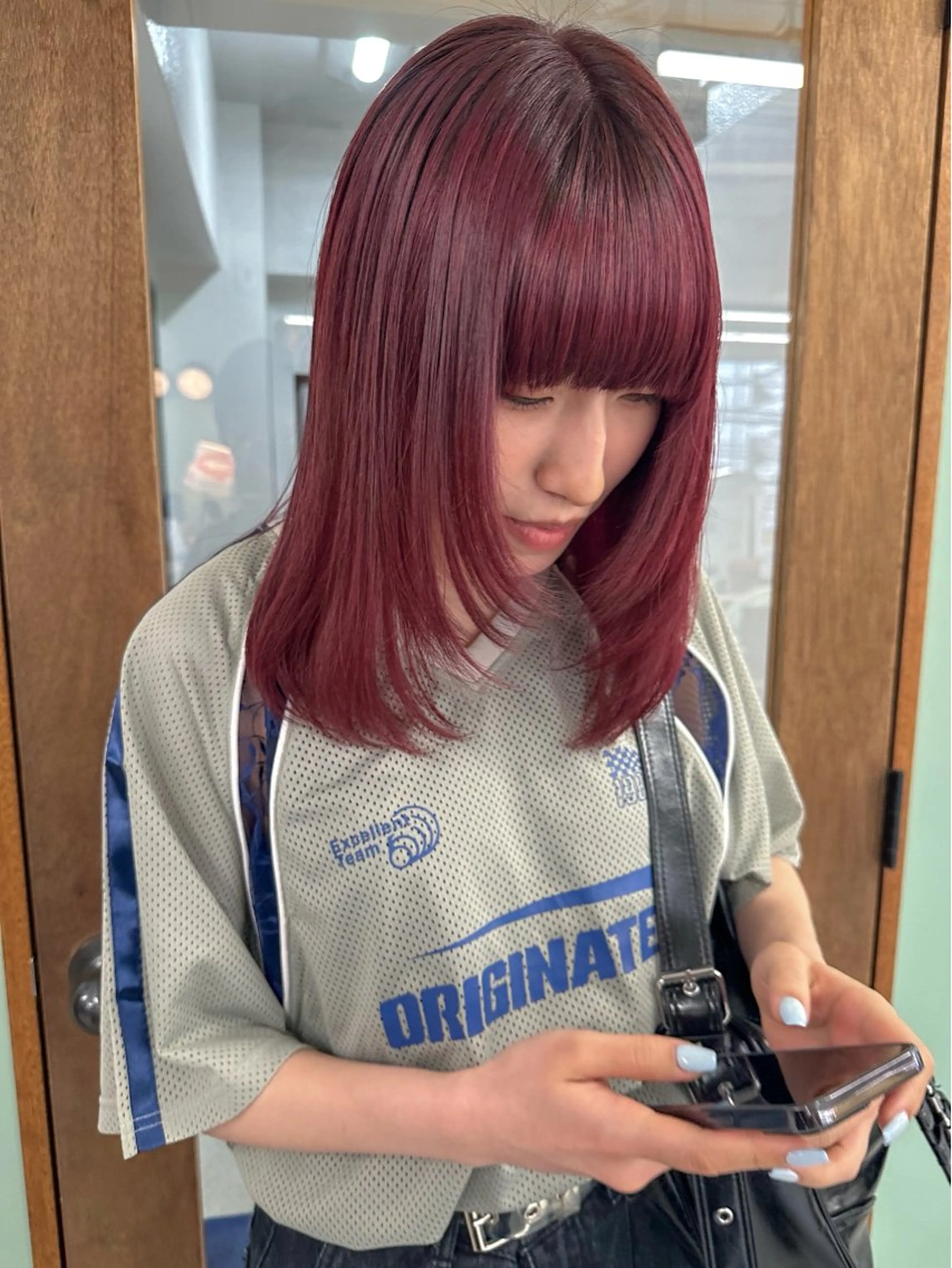 ミディアム カット ヘアカラー レイヤー・ボブカット ／もえまる🌻のヘアスタイル