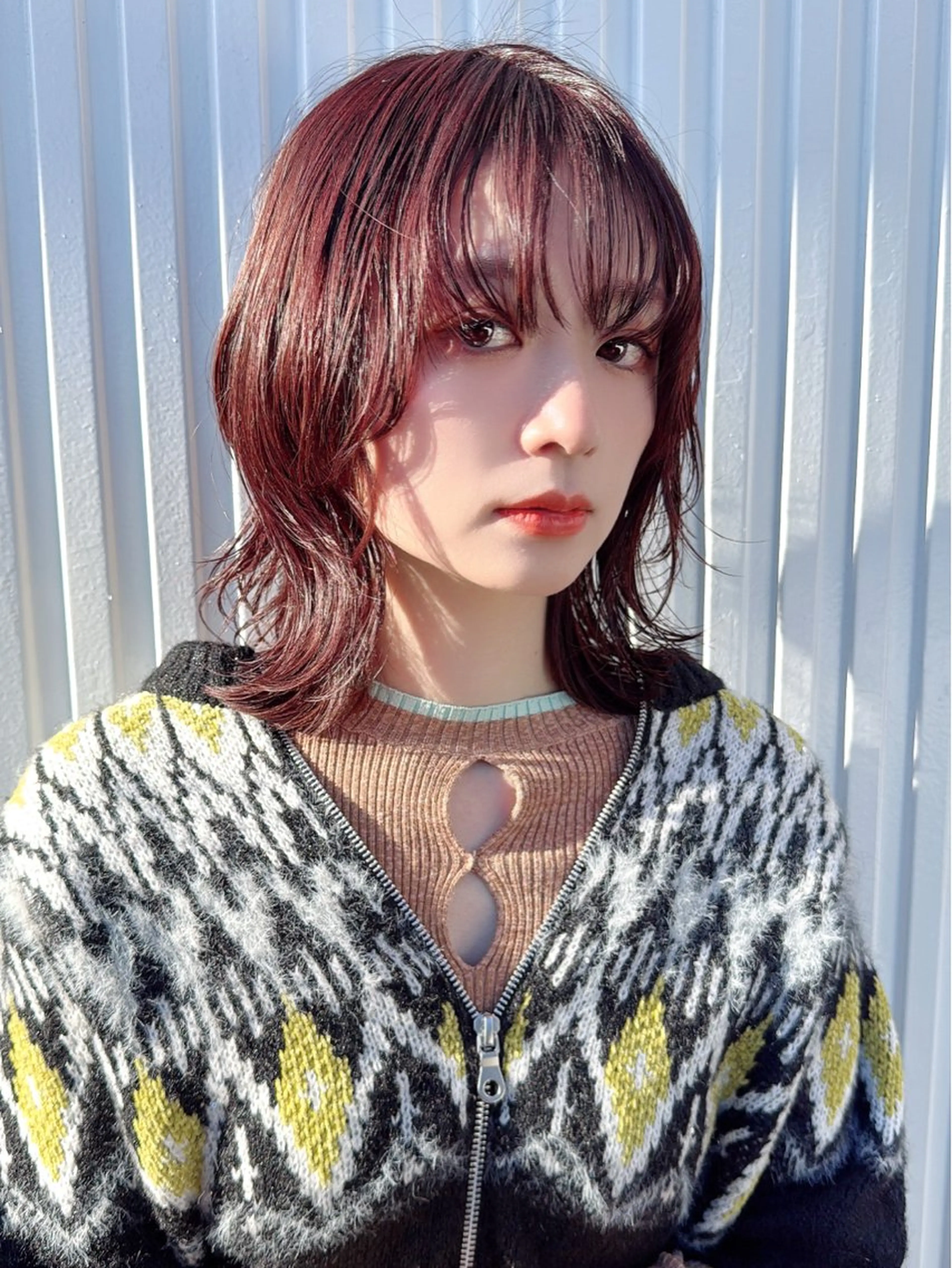 ミディアム ボブレイヤー ボブ くびれヘア 髪質改善 韓国風ヘア カット ヘアカラー トリートメント ボブ・韓国レイヤー・ くびれボブ・内藤康太のヘアスタイル