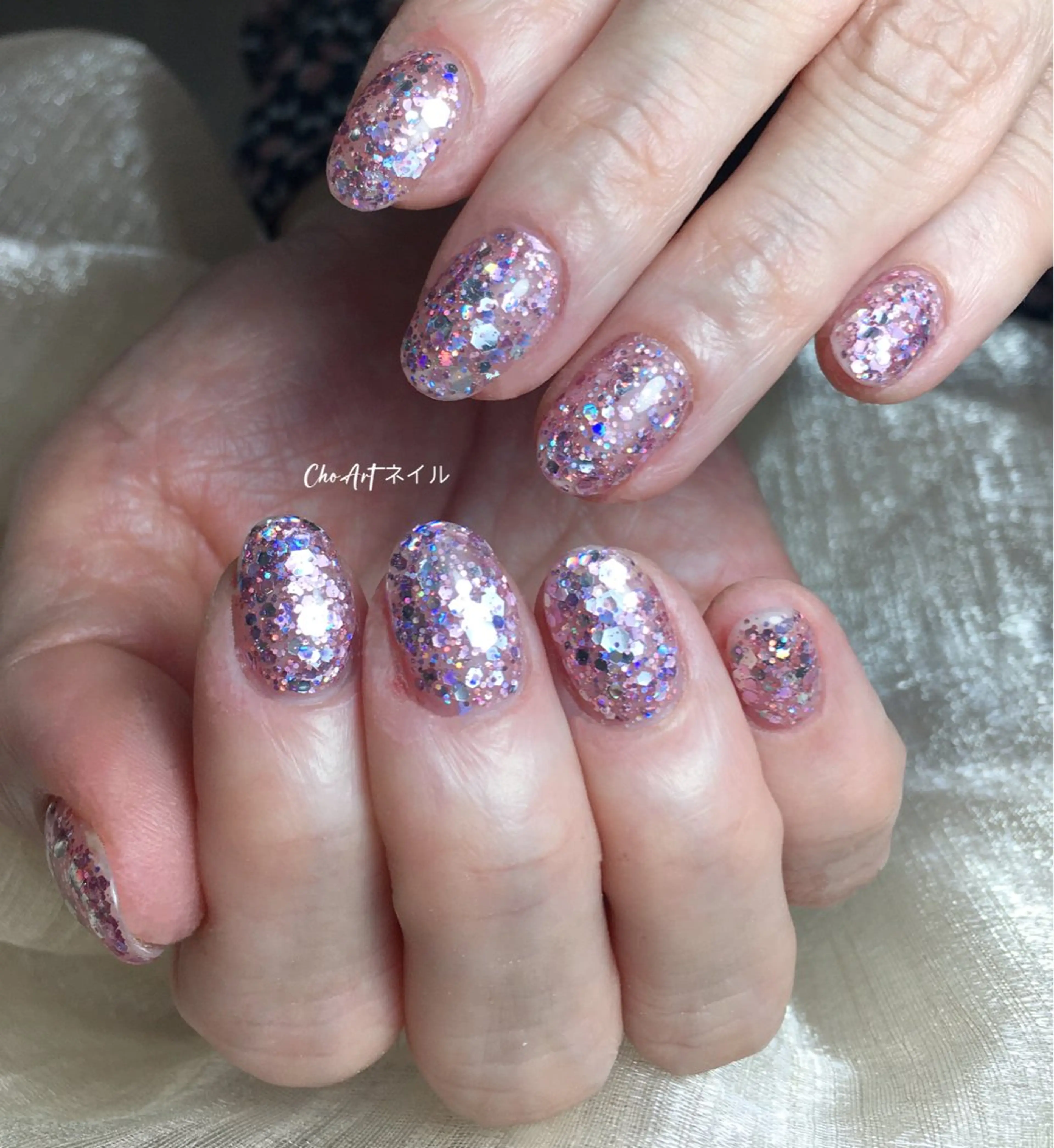 ネイル ラメ(グリッター) ワンカラーネイル Cho Artネイル所属・ronronne .のネイルデザイン
