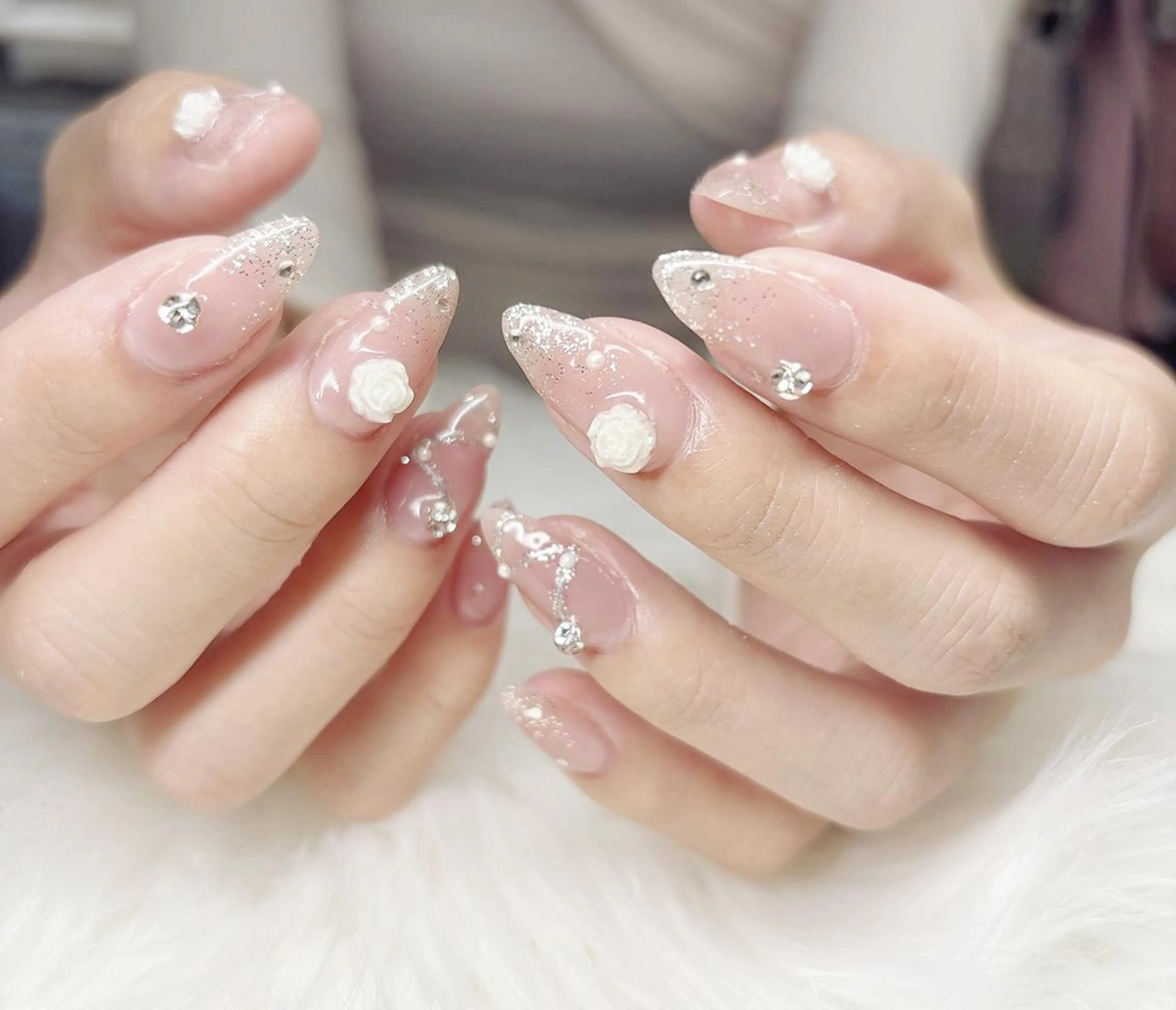 ネイル 長さ出し ジェルネイル 持ち込み パラジェル 春ネイル ハンドネイル リラネイル すみれのネイルデザイン