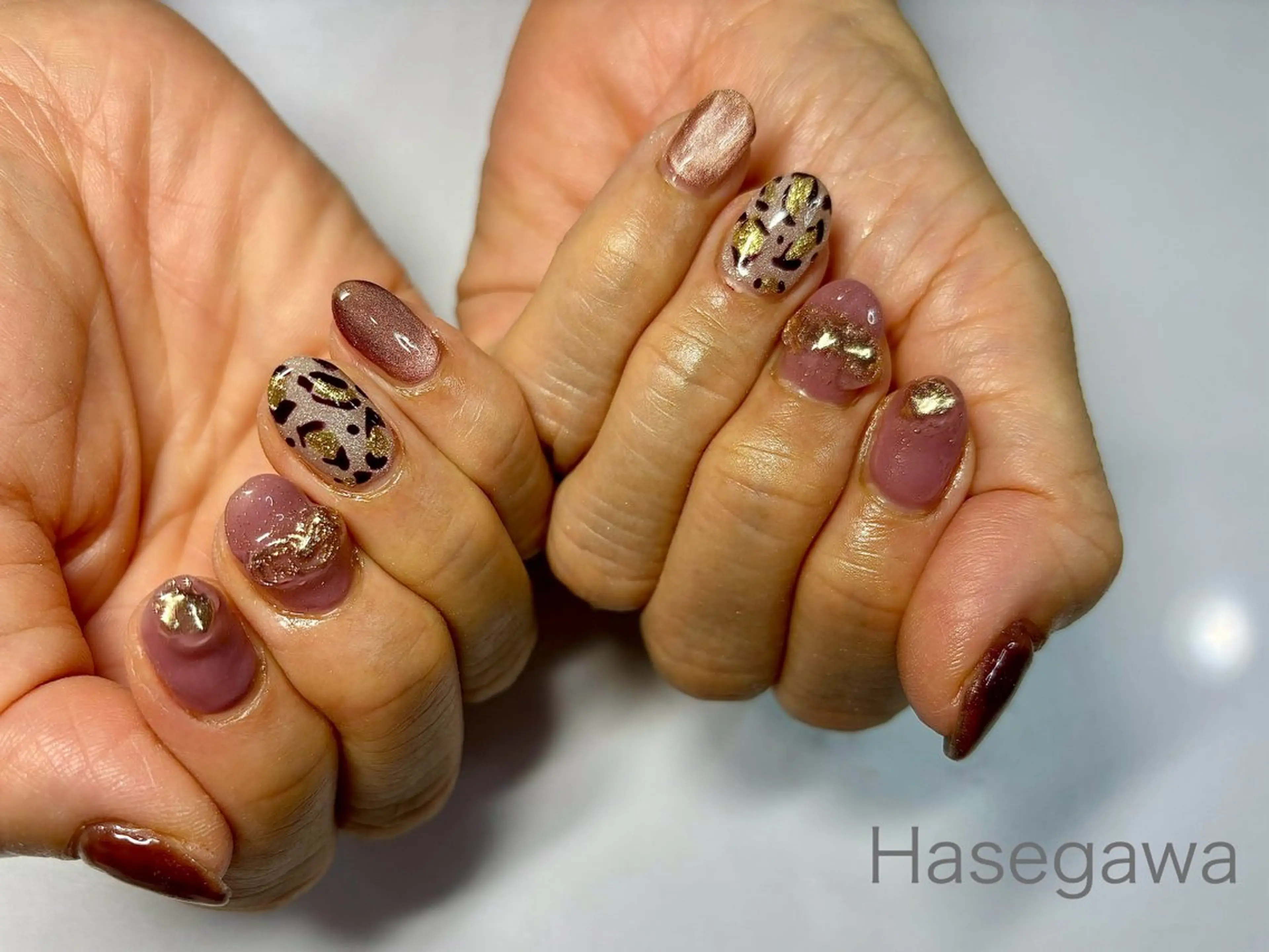 ネイル アニマル柄 アートネイル マグネットネイル ミラーネイル ハンドネイル DROP所属・DROP 長谷川のネイルデザイン