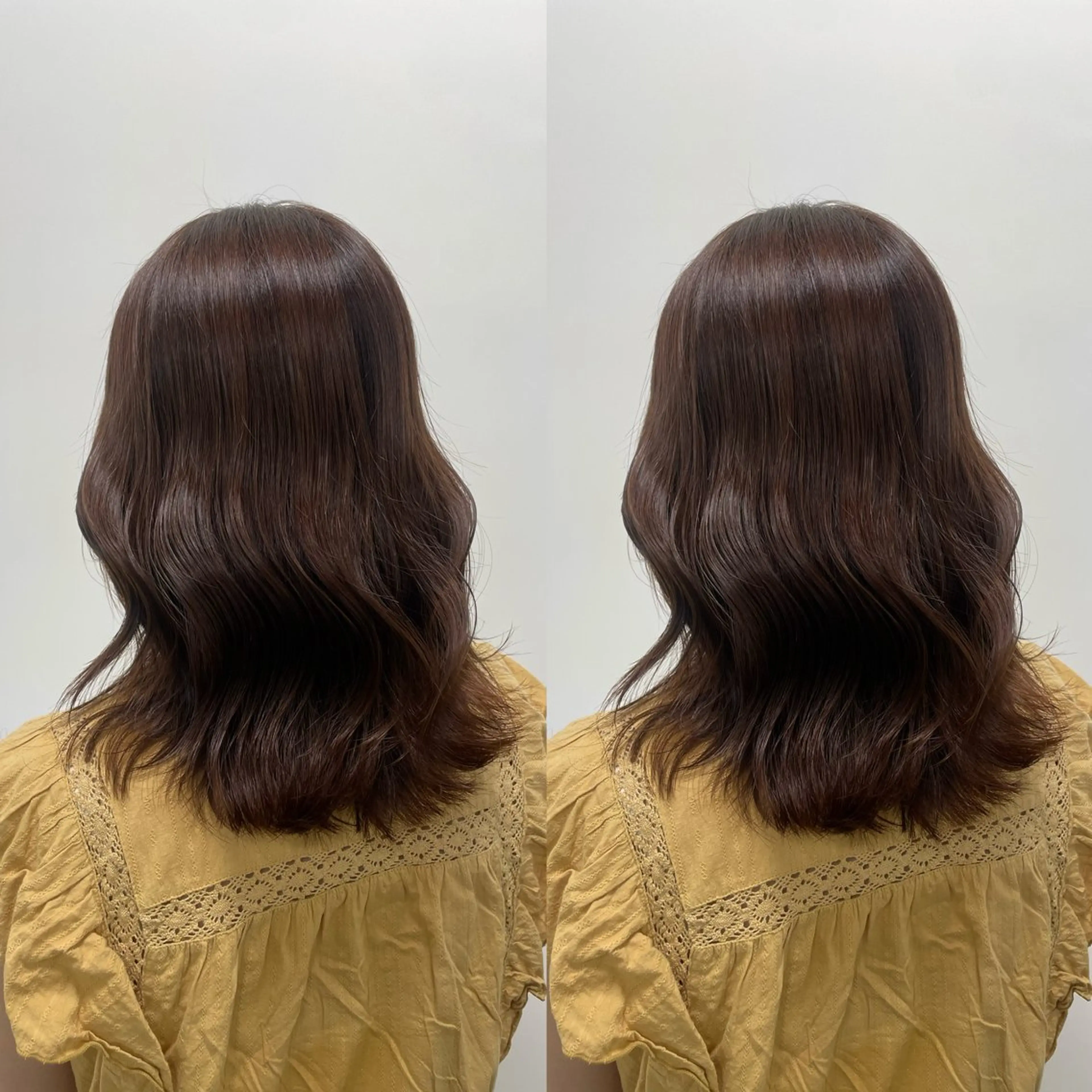 ミディアム カラー ブラウンカラー オレンジ オレンジブラウン カット ヘアカラー 韓国風骨格カット 艶カラー🩶髙林夏美のヘアスタイル