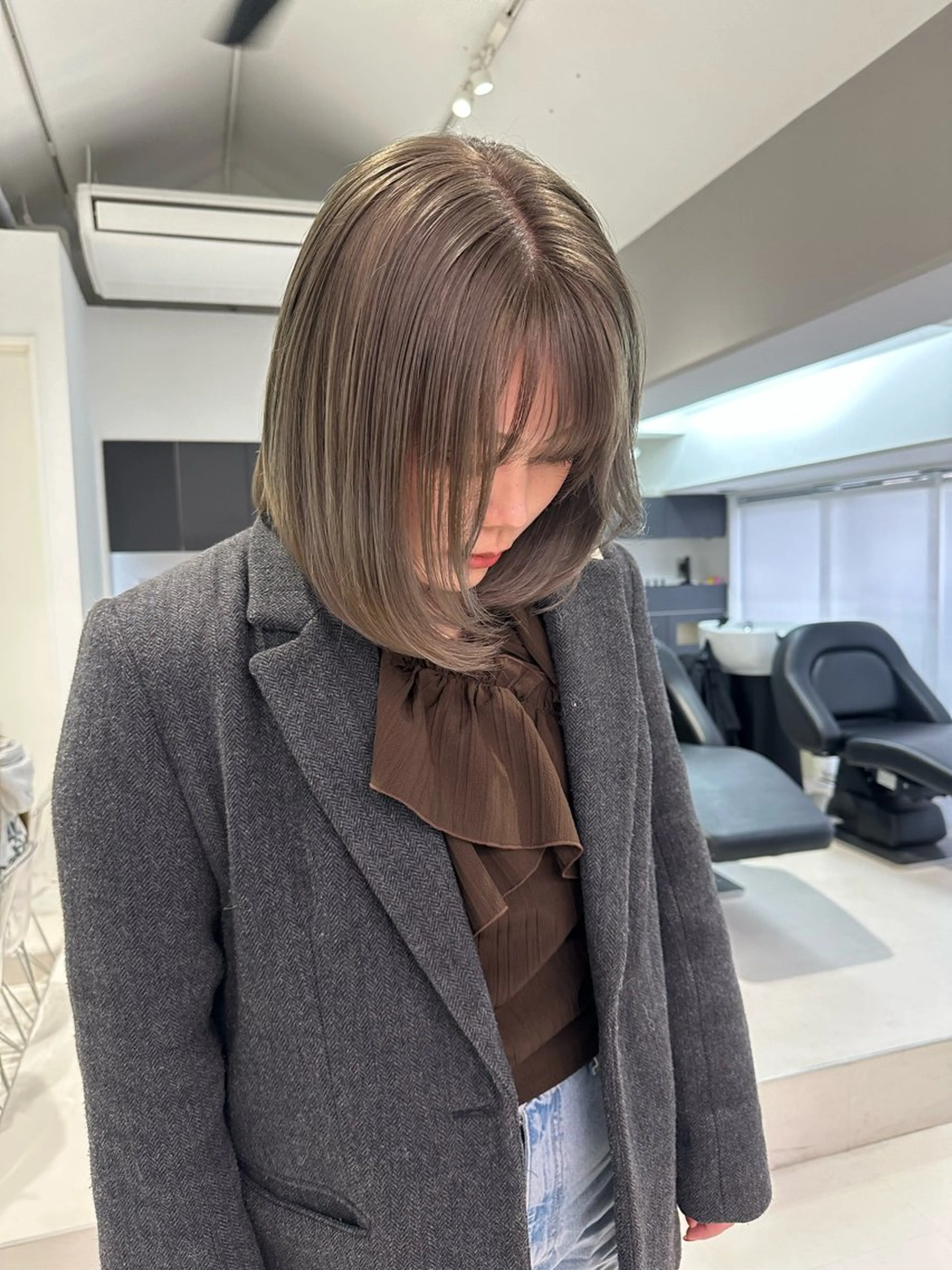 ショート カラー ブリーチ ハイトーンカラー ブリーチなしカラー ボブ REINA☁️透明感 カラー/ぷつっと♡のヘアスタイル