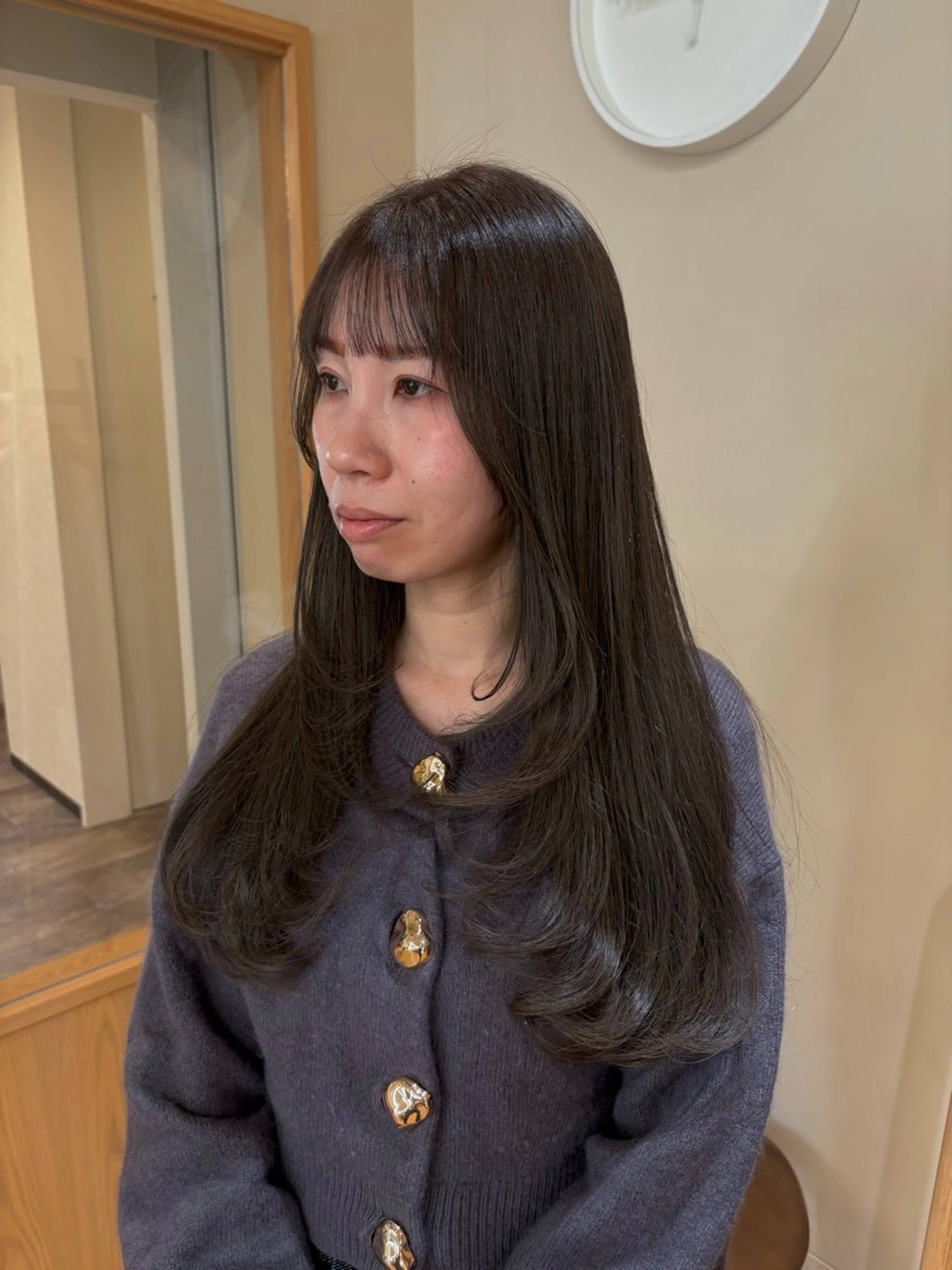 ロング レイヤーカット カット 暖色＊ベージュ ＊くらたあやかのヘアスタイル