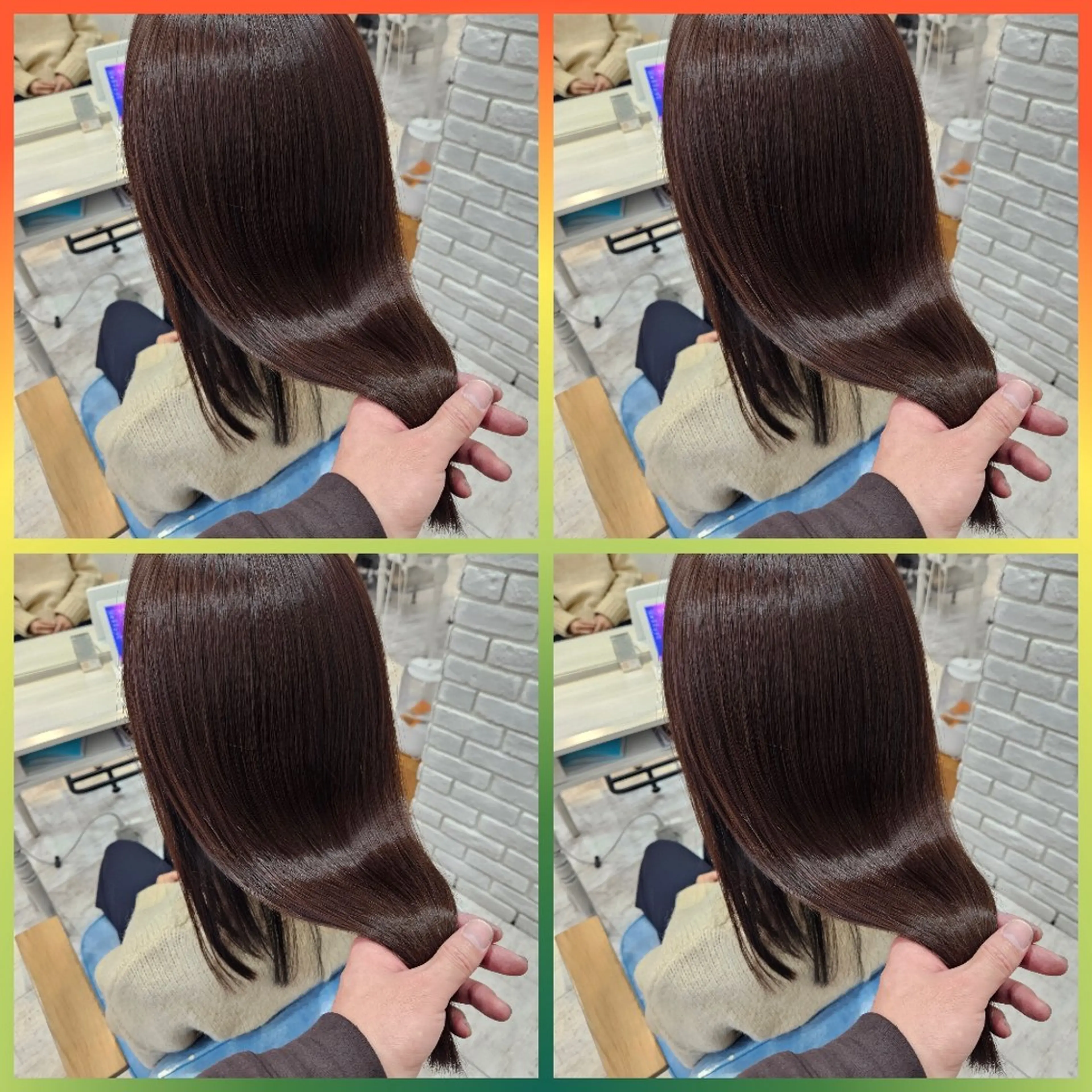 セミロング カラー トリートメント カット ヘアカラー トリートメント 顔周りレイヤーカット 髪質改善代表西村功平のヘアスタイル